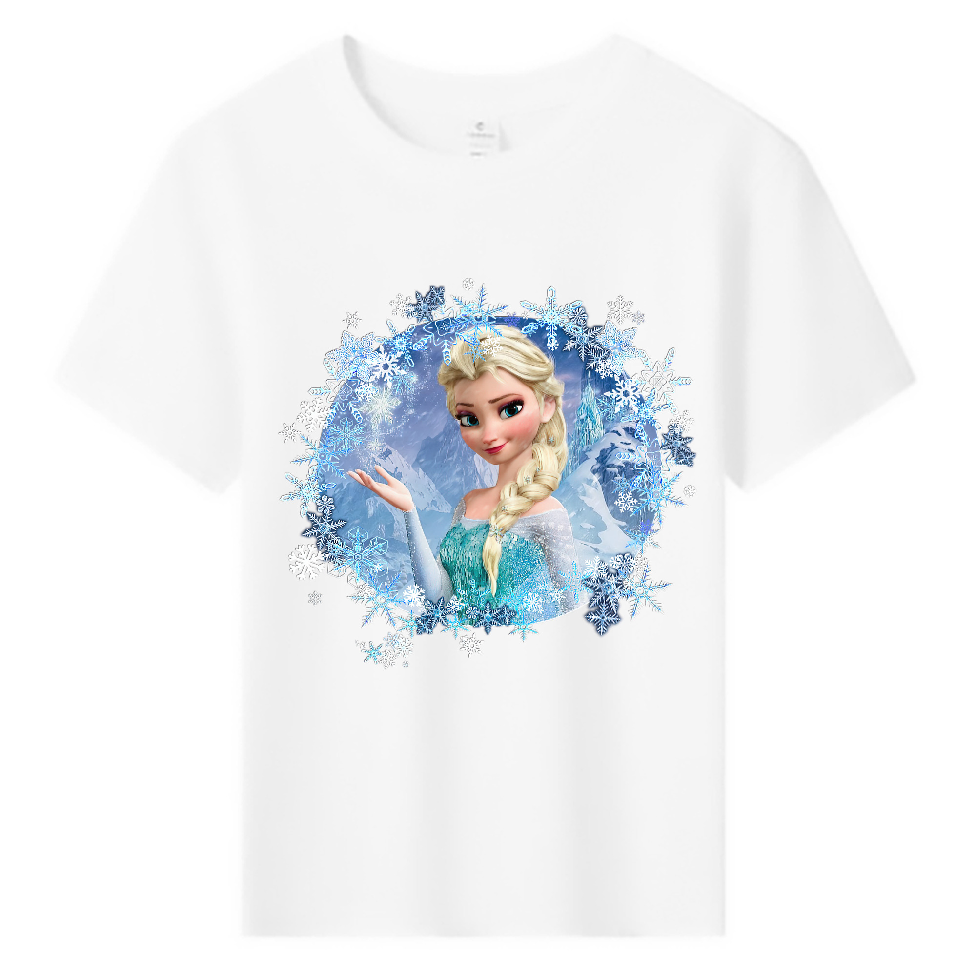 （画像用） アナと雪の女王 アンナ エルサ Frozen Anna Elsa 綿100％キッズTシャツ（フロントプリント）