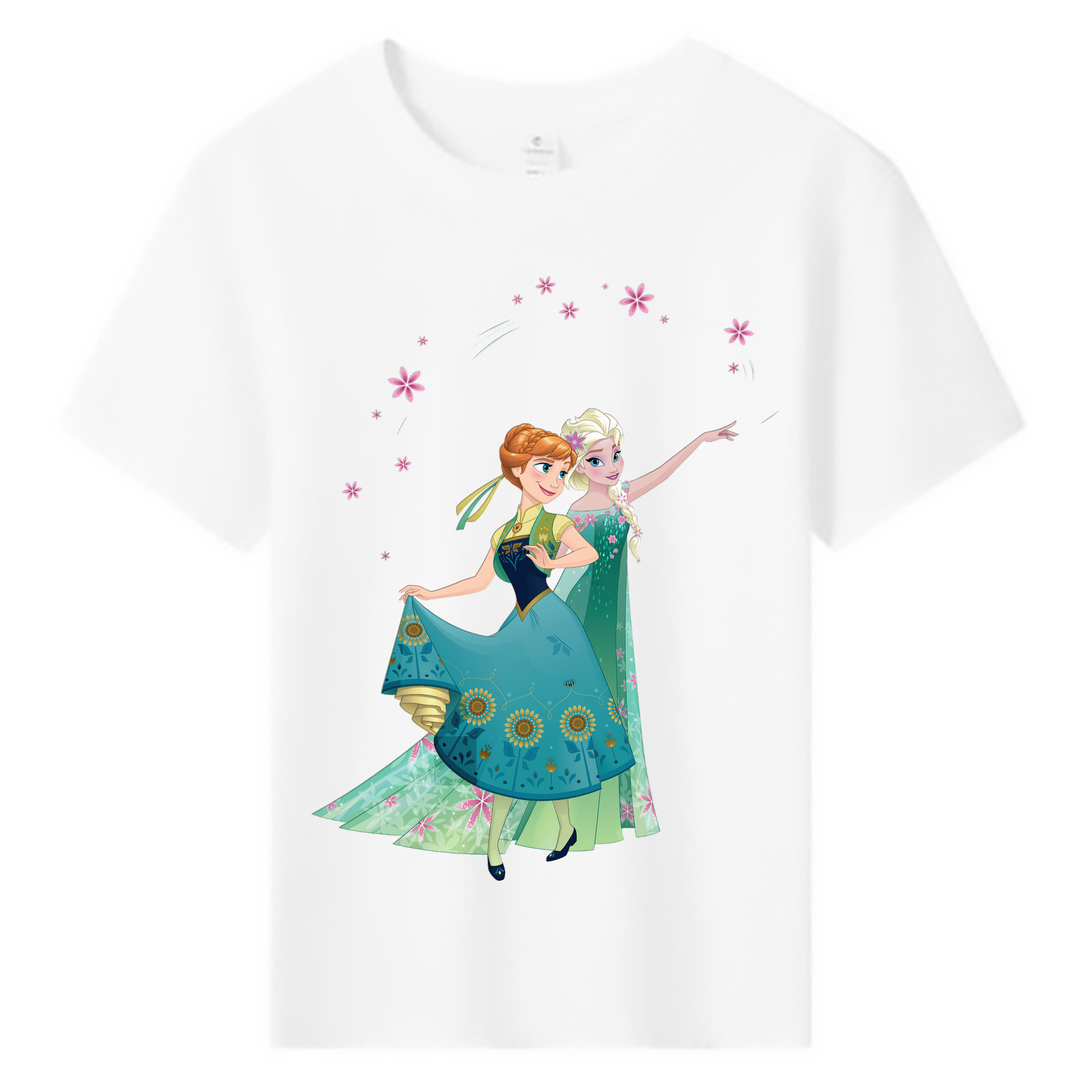 （画像用） アナと雪の女王 アンナ エルサ Frozen Anna Elsa 綿100％キッズTシャツ（フロントプリント）
