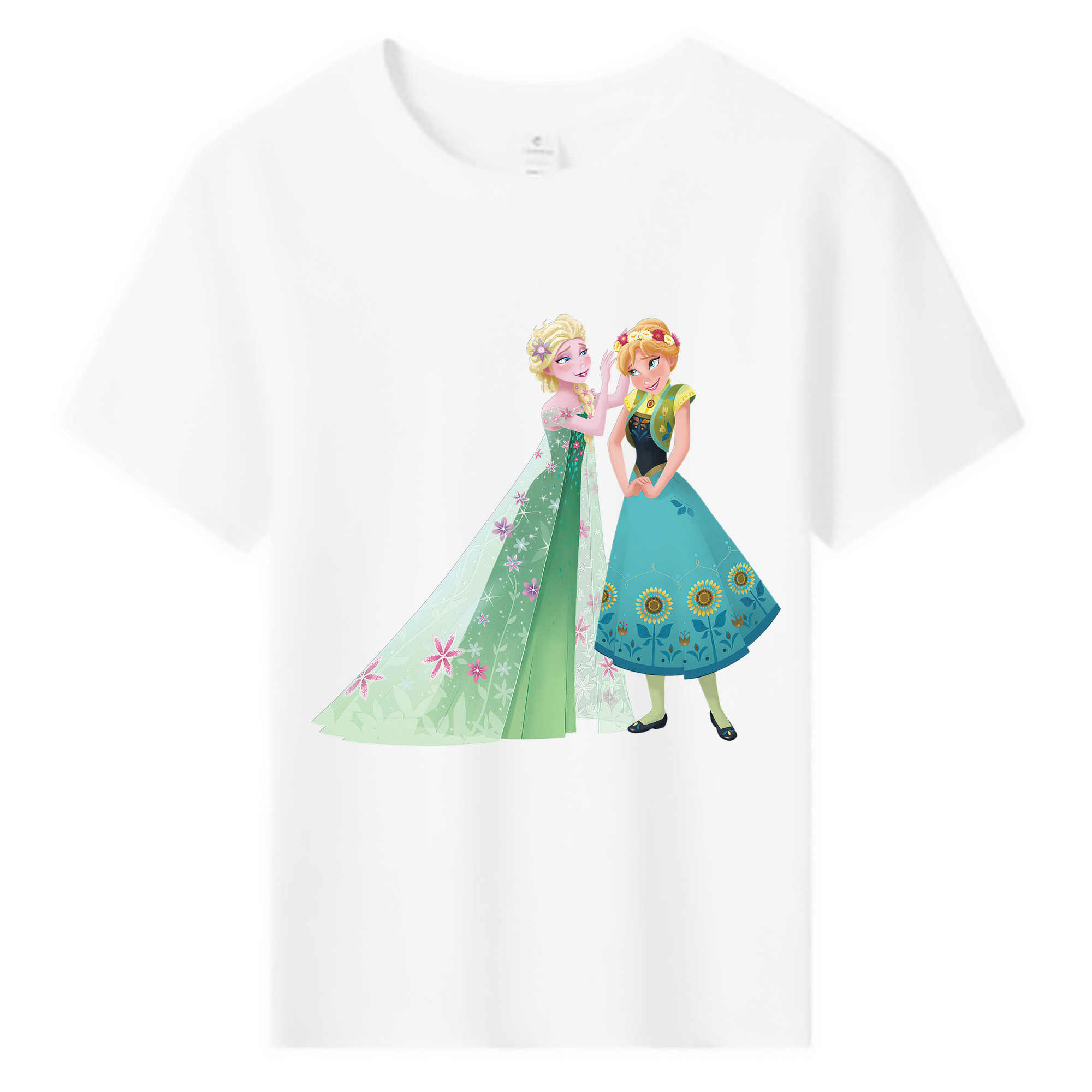（画像用） アナと雪の女王 アンナ エルサ Frozen Anna Elsa 綿100％キッズTシャツ（フロントプリント）