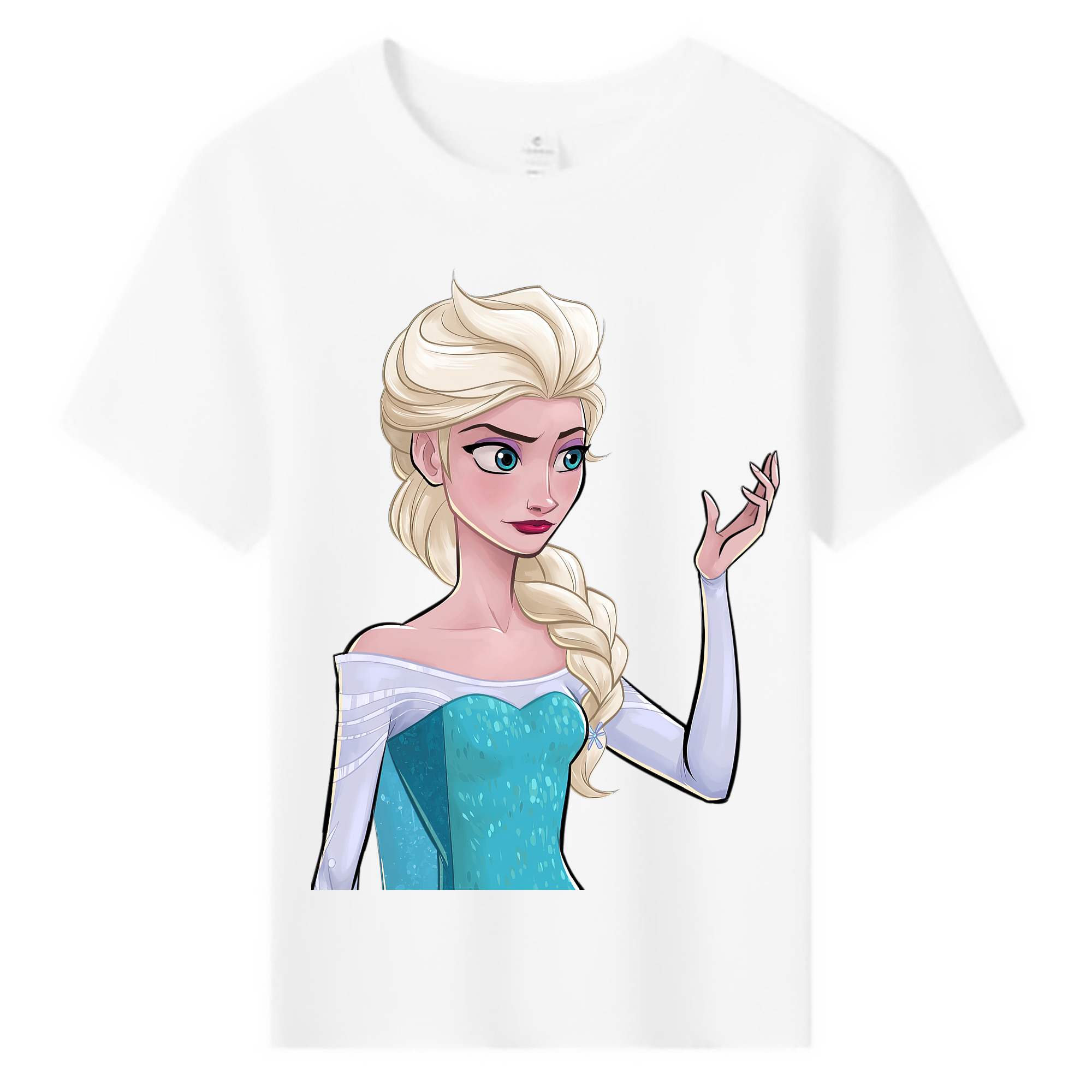 （画像用） アナと雪の女王 アンナ エルサ Frozen Anna Elsa 綿100％キッズTシャツ（フロントプリント）