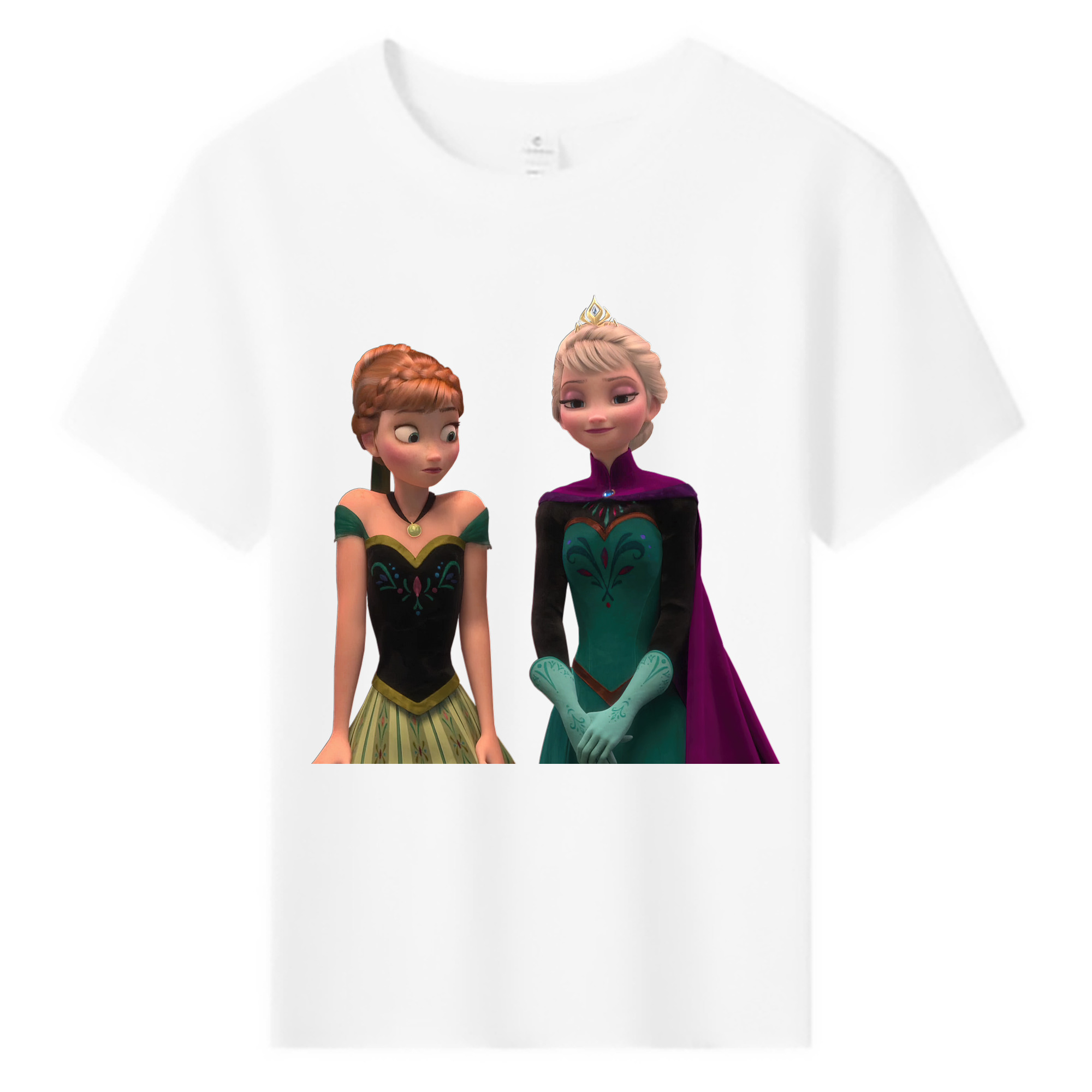 （画像用） アナと雪の女王 アンナ エルサ Frozen Anna Elsa 綿100％キッズTシャツ（フロントプリント）