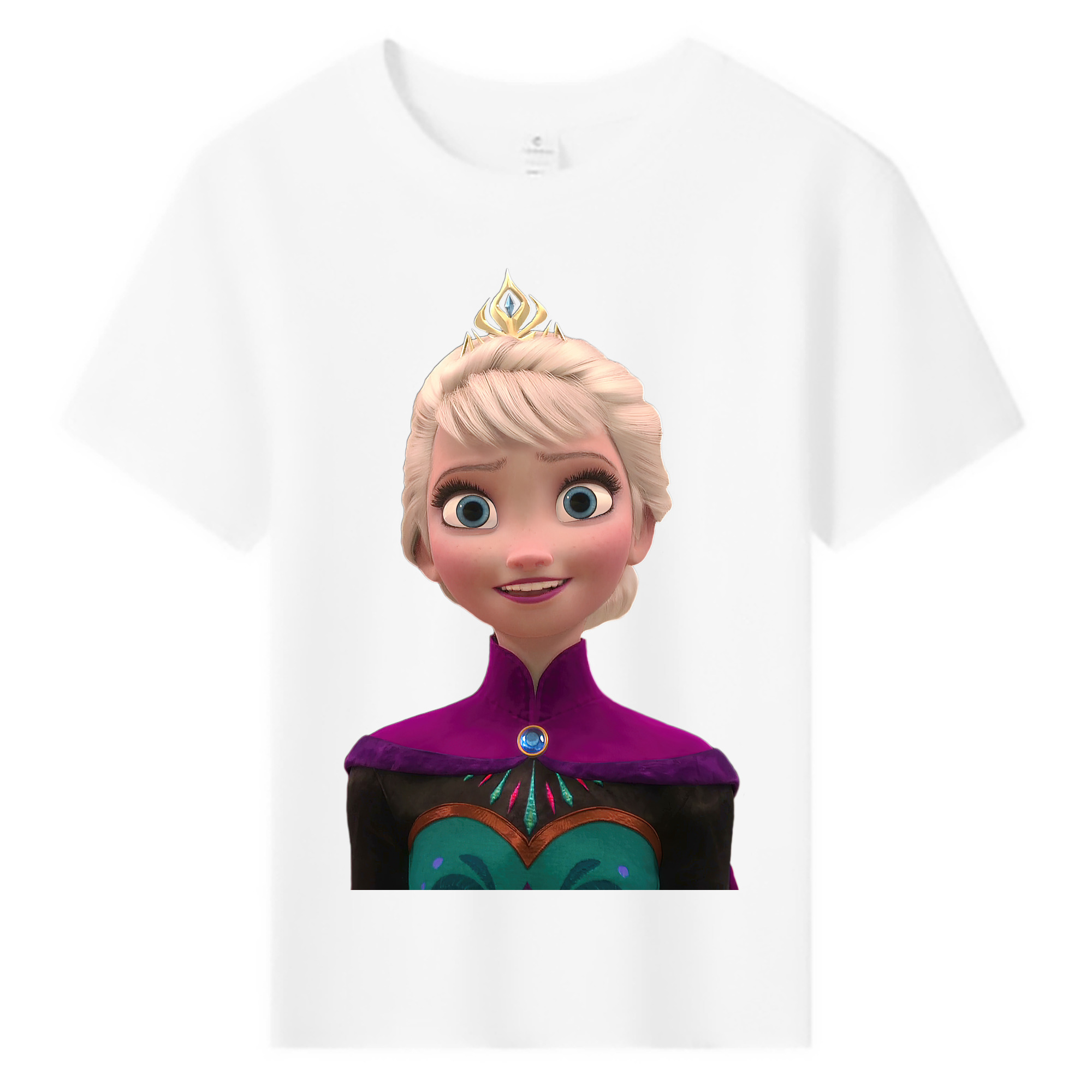 （画像用） アナと雪の女王 アンナ エルサ Frozen Anna Elsa 綿100％キッズTシャツ（フロントプリント）