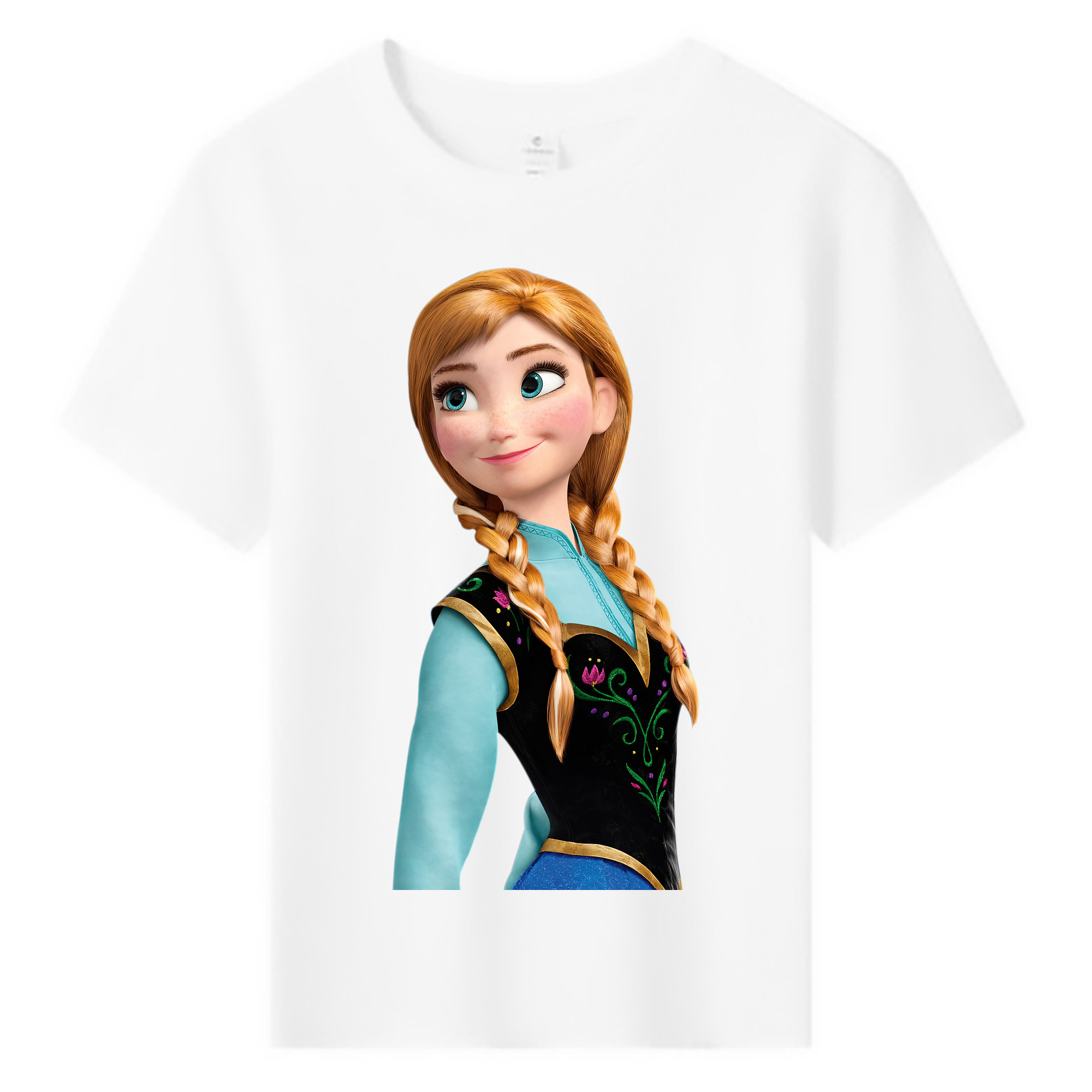 （画像用） アナと雪の女王 アンナ エルサ Frozen Anna Elsa 綿100％キッズTシャツ（フロントプリント）