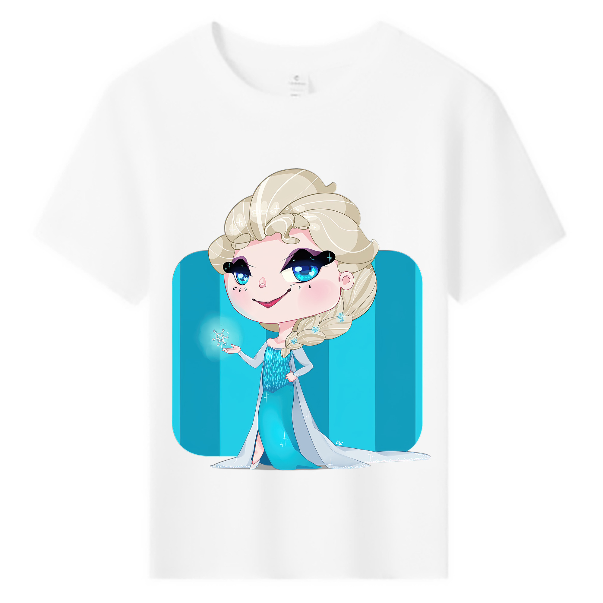 （画像用） アナと雪の女王 アンナ エルサ Frozen Anna Elsa 綿100％キッズTシャツ（フロントプリント）