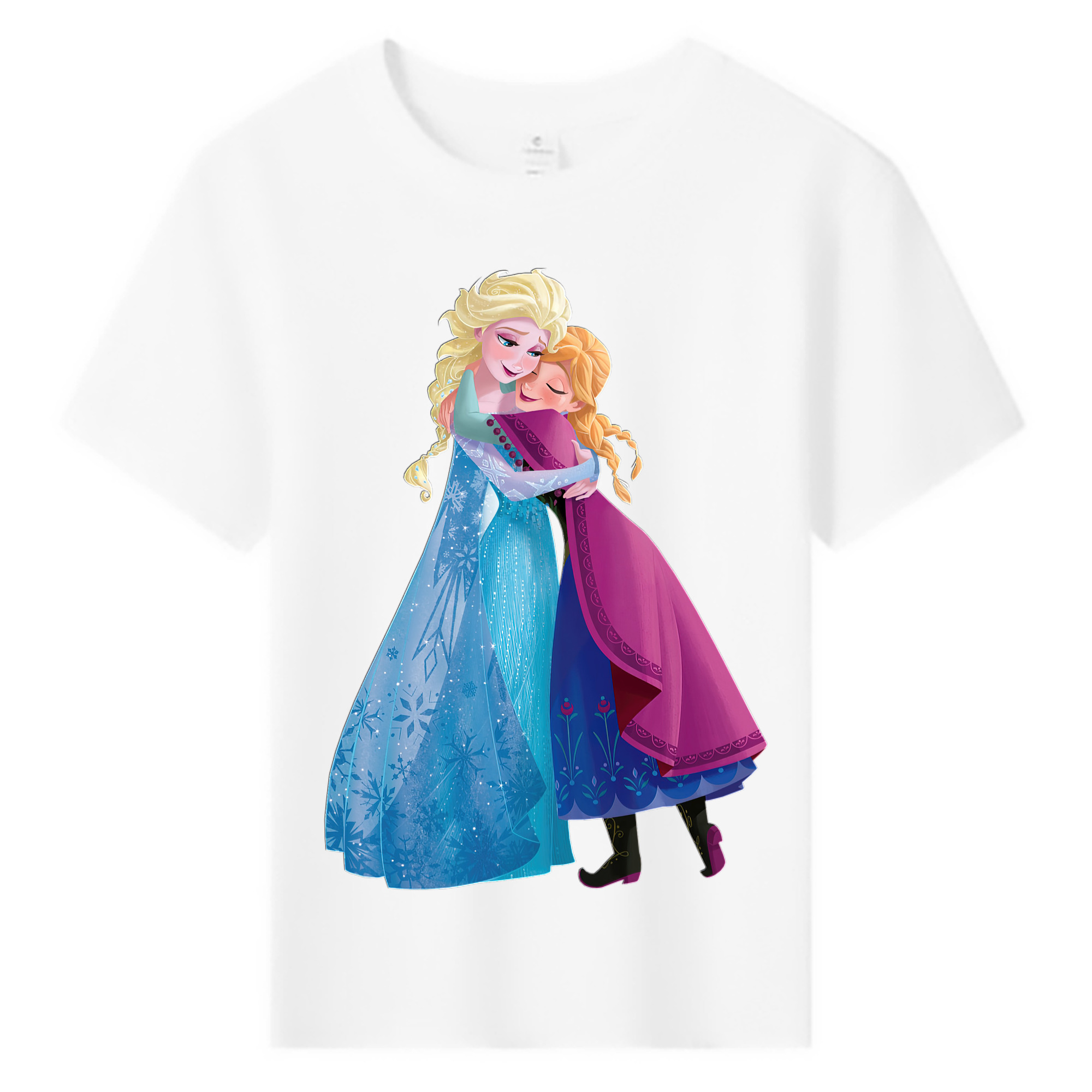 （画像用） アナと雪の女王 アンナ エルサ Frozen Anna Elsa 綿100％キッズTシャツ（フロントプリント）