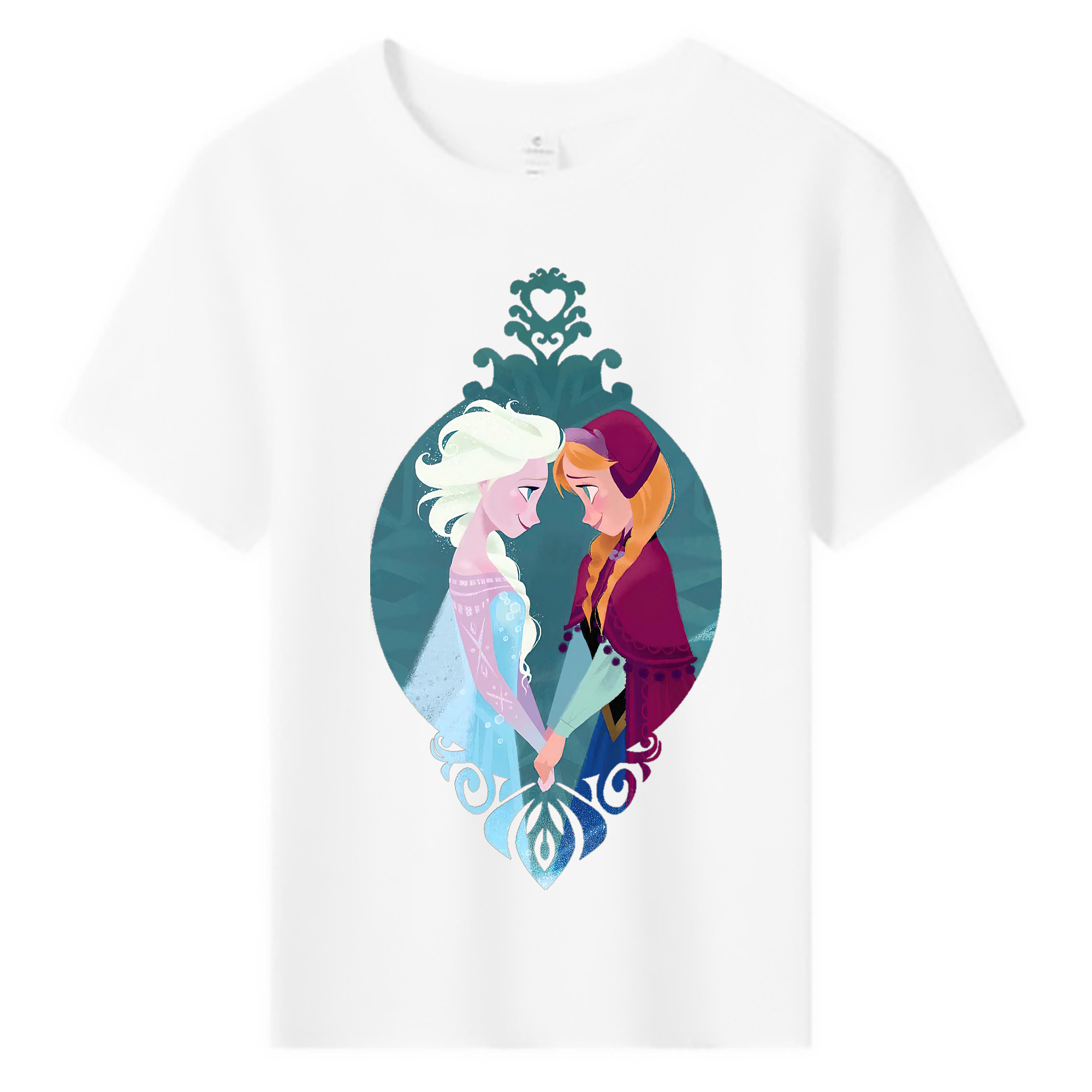 （画像用） アナと雪の女王 アンナ エルサ Frozen Anna Elsa 綿100％キッズTシャツ（フロントプリント）