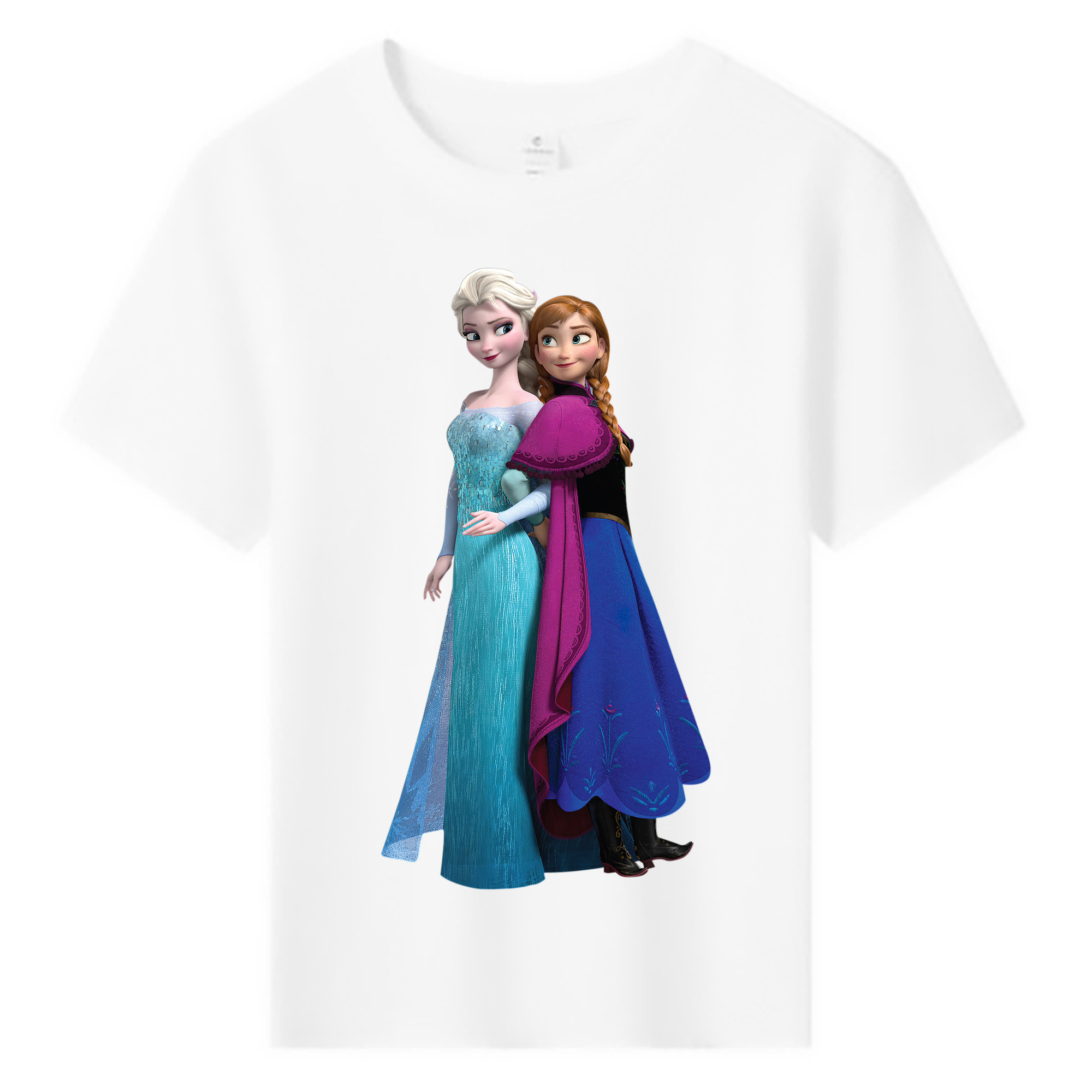 （画像用） アナと雪の女王 アンナ エルサ Frozen Anna Elsa 綿100％キッズTシャツ（フロントプリント）