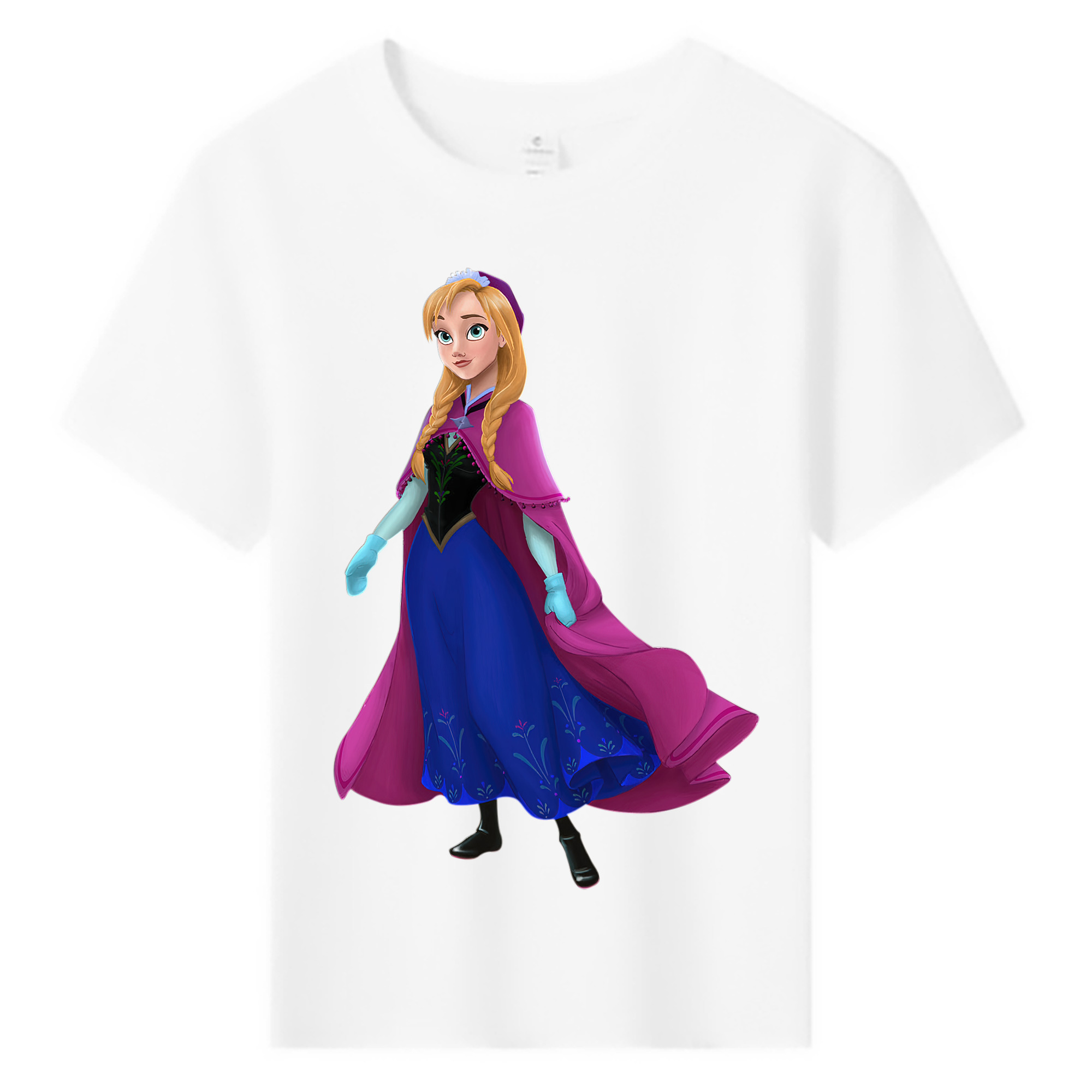 （画像用） アナと雪の女王 アンナ エルサ Frozen Anna Elsa 綿100％キッズTシャツ（フロントプリント）
