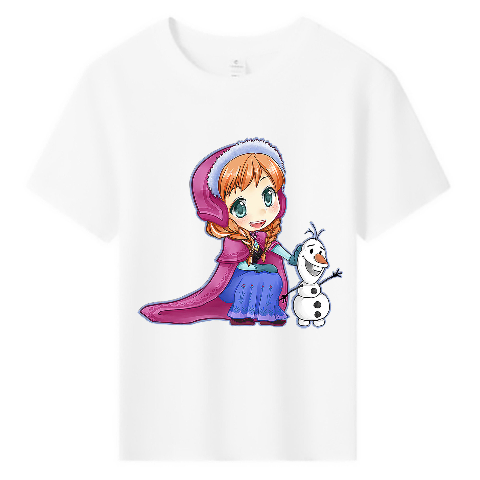 （画像用） アナと雪の女王 アンナ エルサ Frozen Anna Elsa 綿100％キッズTシャツ（フロントプリント）