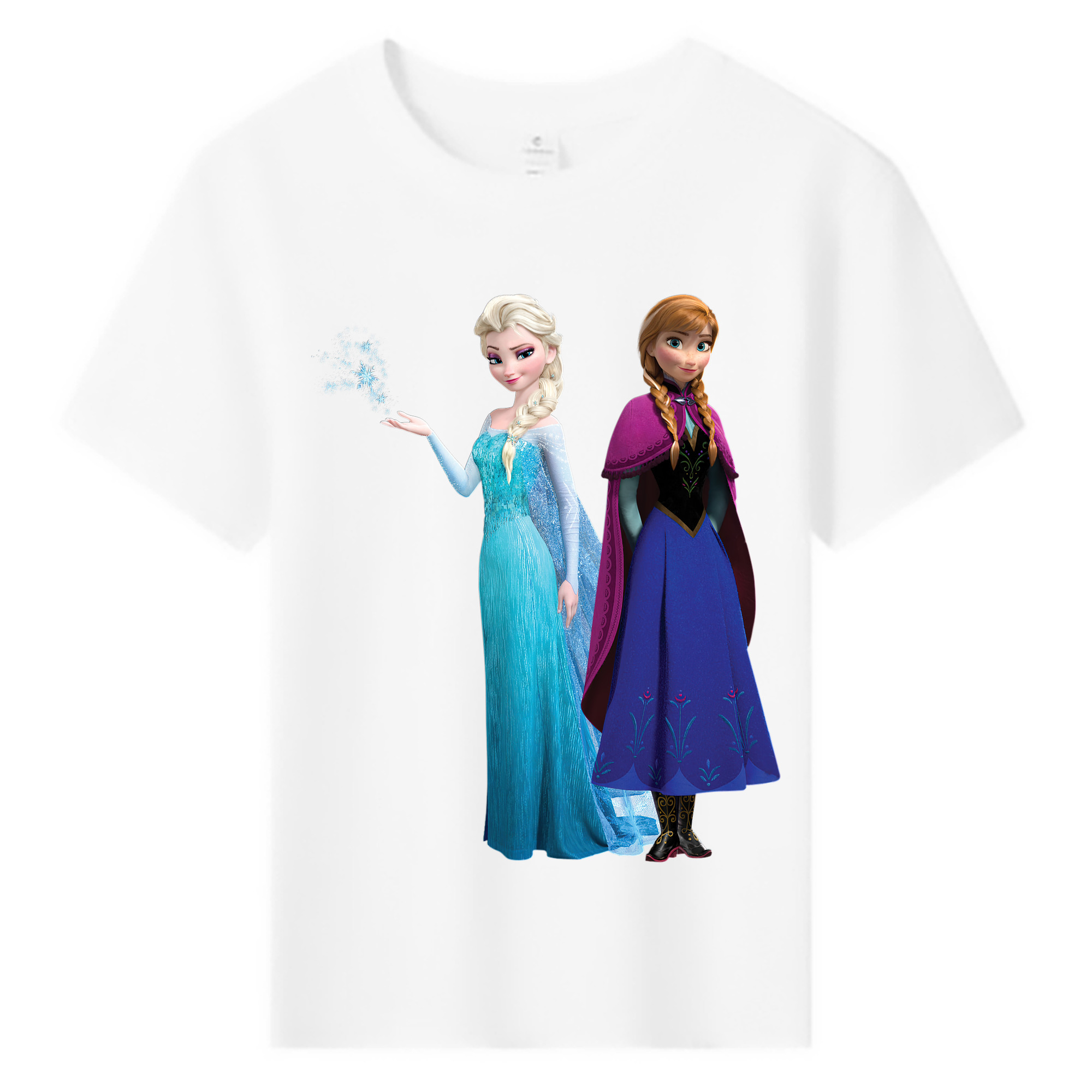 （画像用） アナと雪の女王 アンナ エルサ Frozen Anna Elsa 綿100％キッズTシャツ（フロントプリント）
