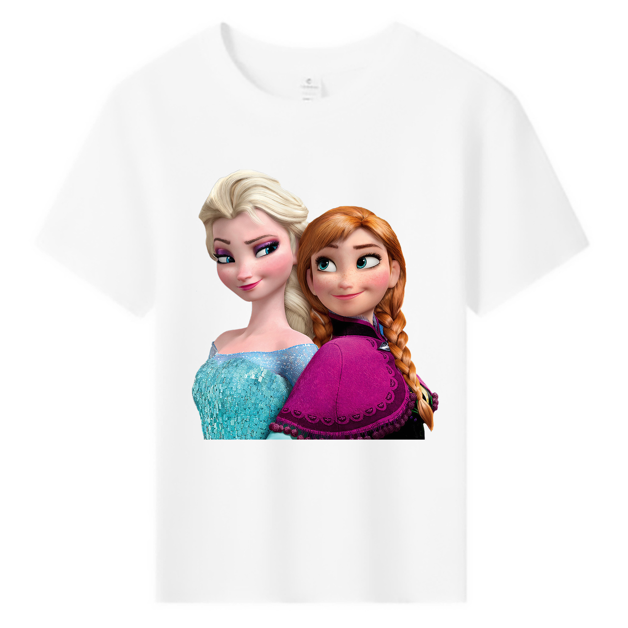 （画像用） アナと雪の女王 アンナ エルサ Frozen Anna Elsa 綿100％キッズTシャツ（フロントプリント）