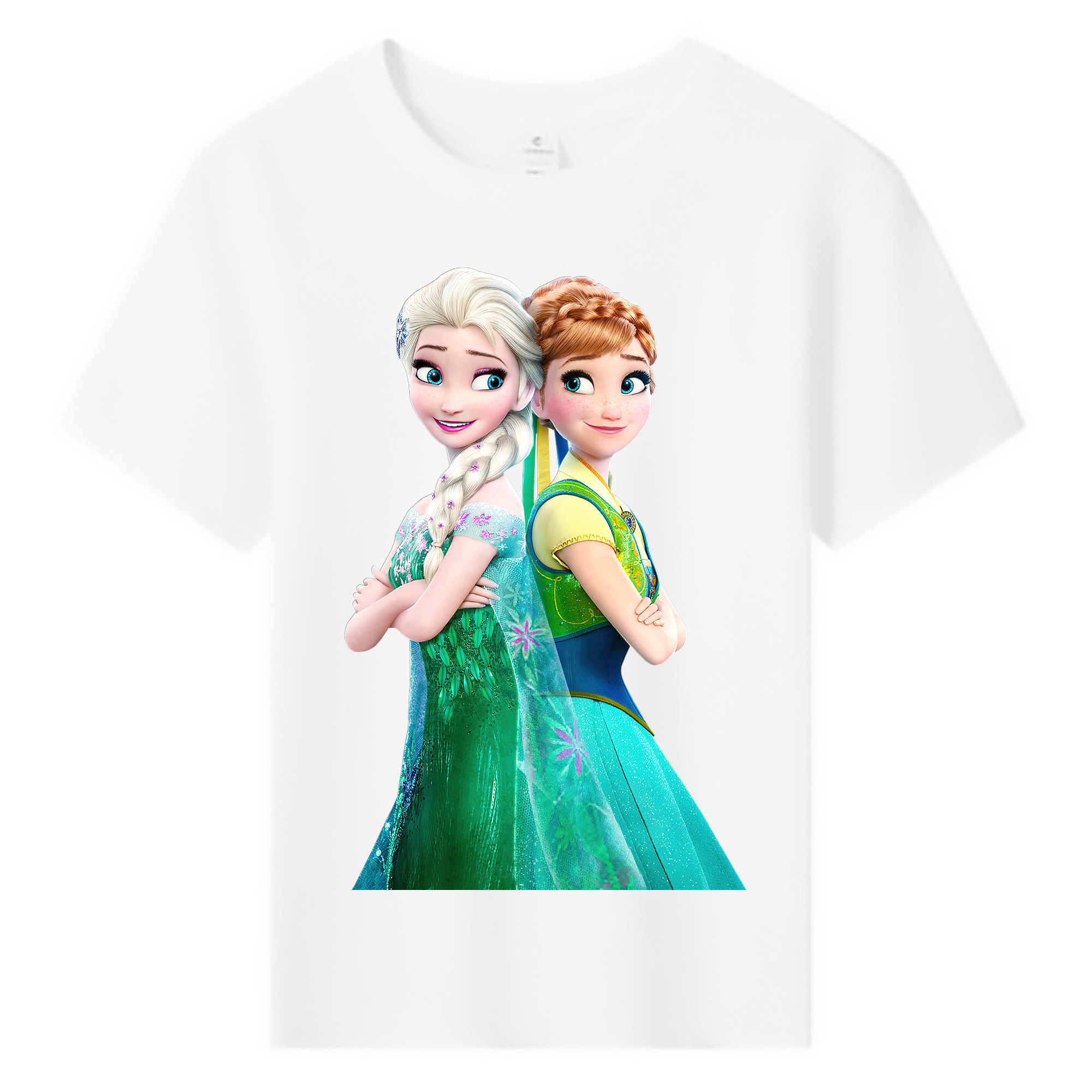 （画像用） アナと雪の女王 アンナ エルサ Frozen Anna Elsa 綿100％キッズTシャツ（フロントプリント）