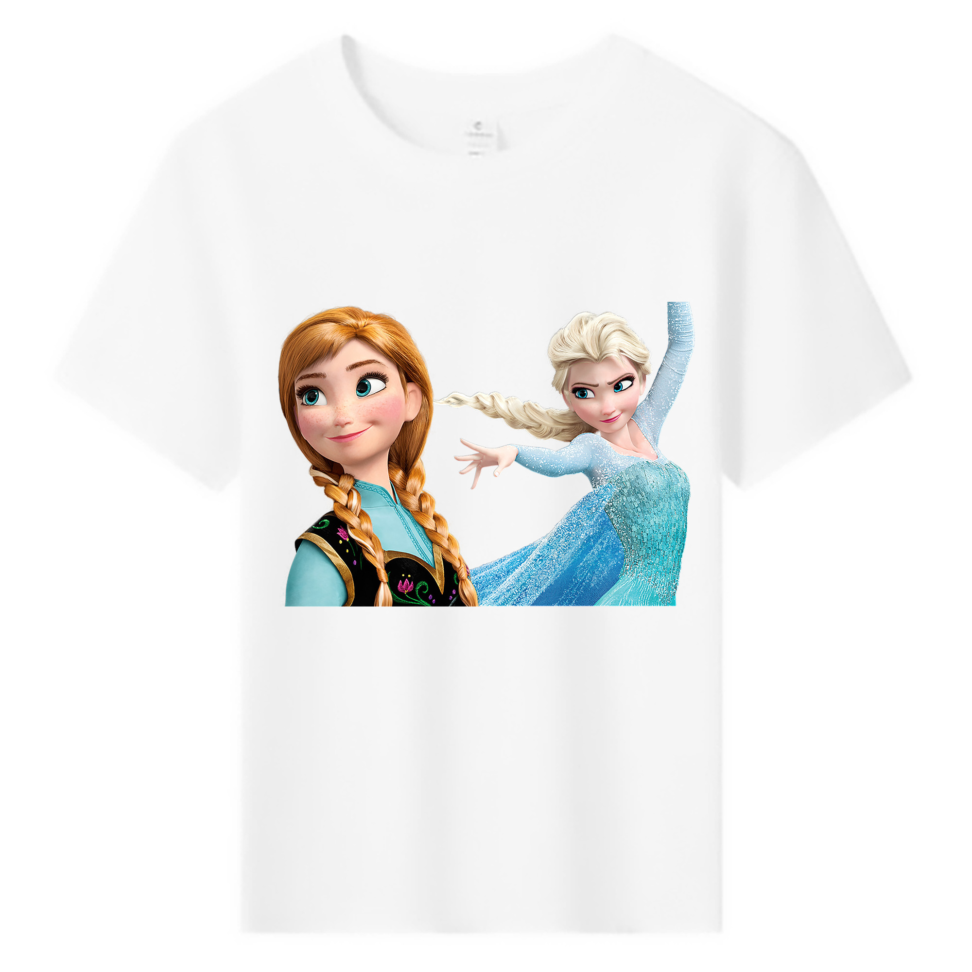 （画像用） アナと雪の女王 アンナ エルサ Frozen Anna Elsa 綿100％キッズTシャツ（フロントプリント）