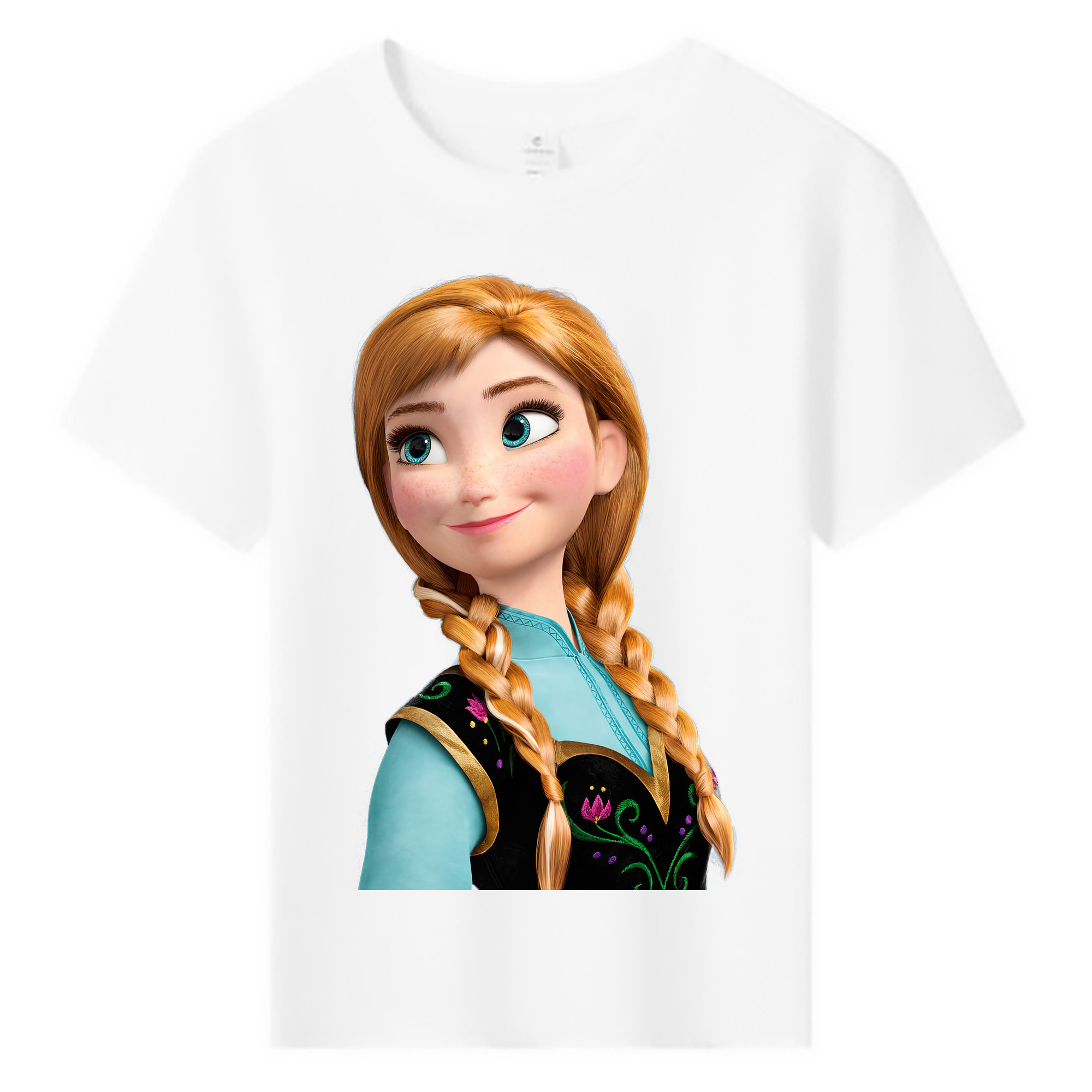 （画像用） アナと雪の女王 アンナ エルサ Frozen Anna Elsa 綿100％キッズTシャツ（フロントプリント）