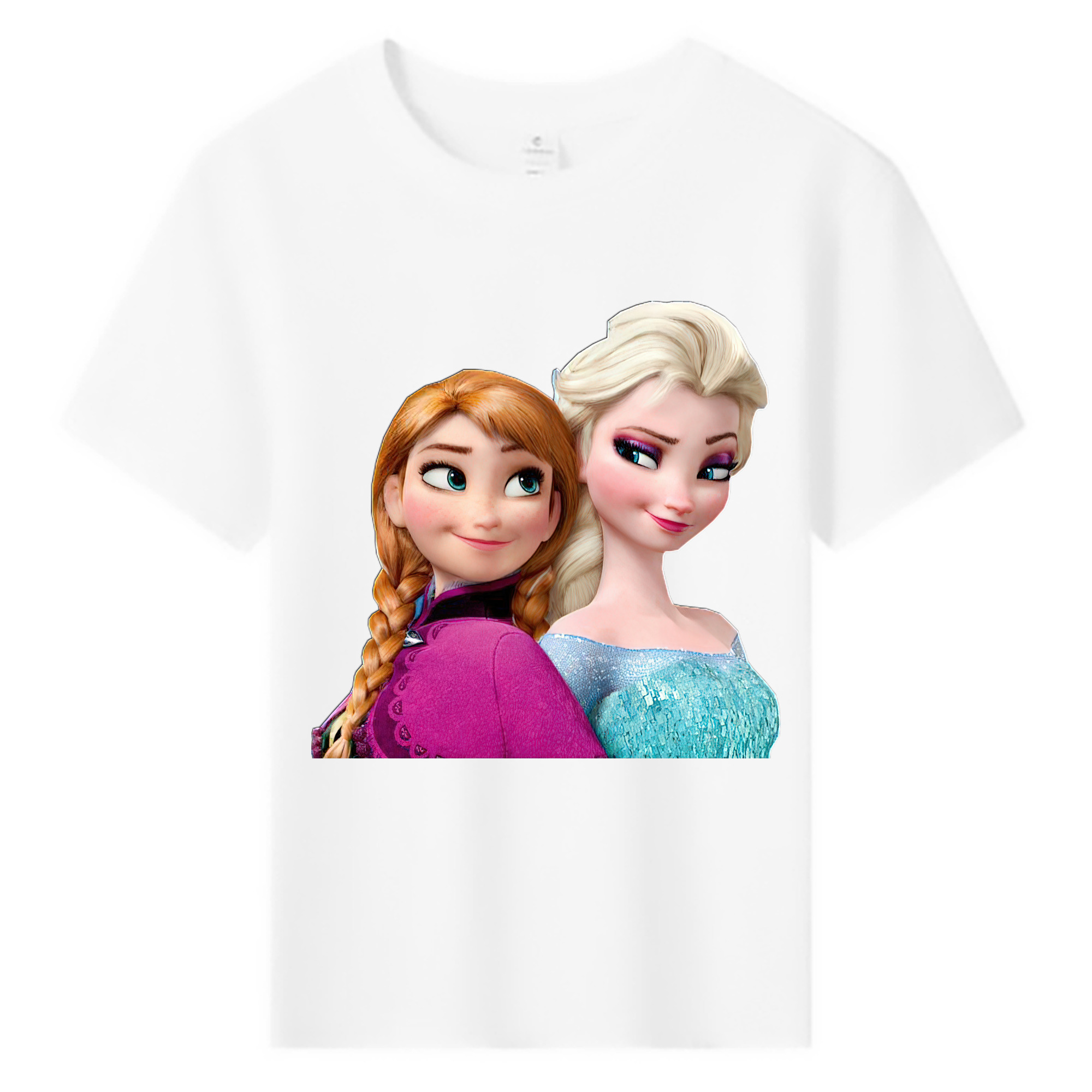 （画像用） アナと雪の女王 アンナ エルサ Frozen Anna Elsa 綿100％キッズTシャツ（フロントプリント）