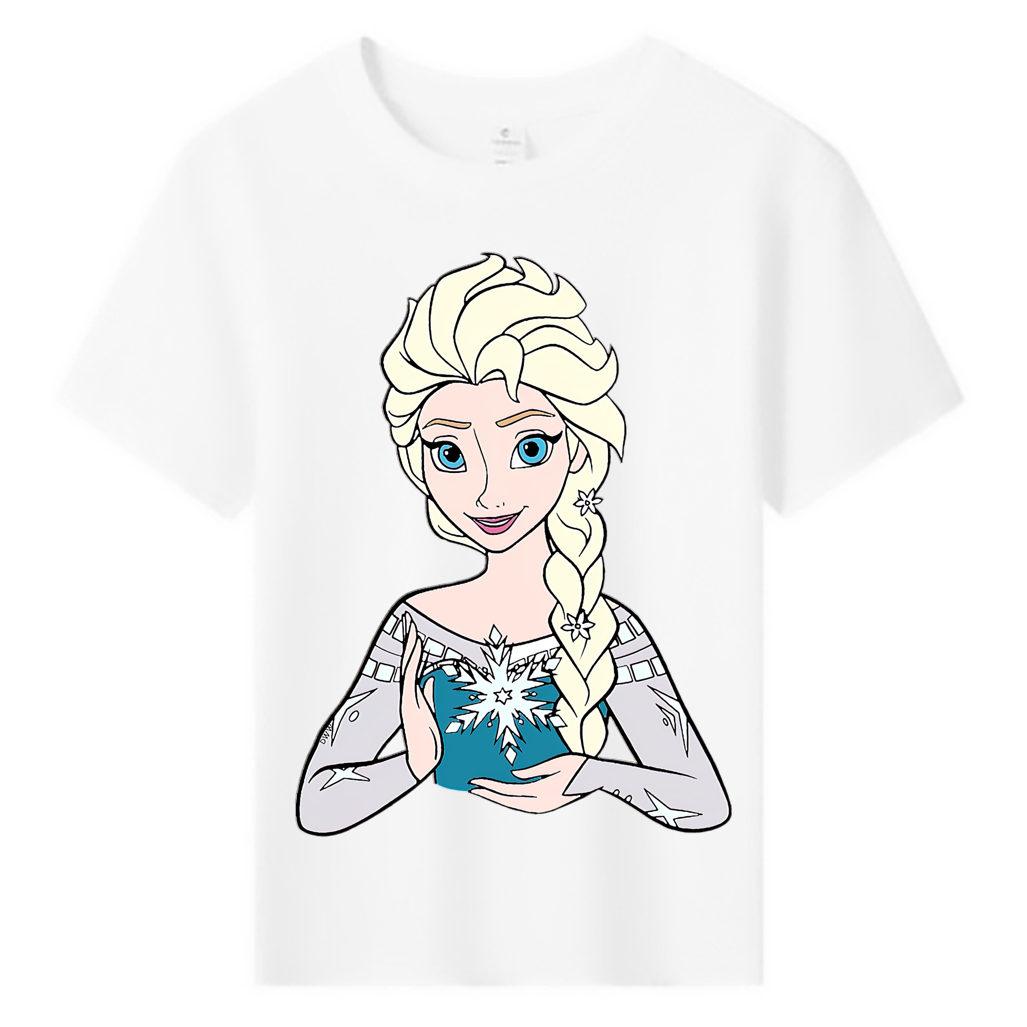 （画像用） アナと雪の女王 アンナ エルサ Frozen Anna Elsa 綿100％キッズTシャツ（フロントプリント）