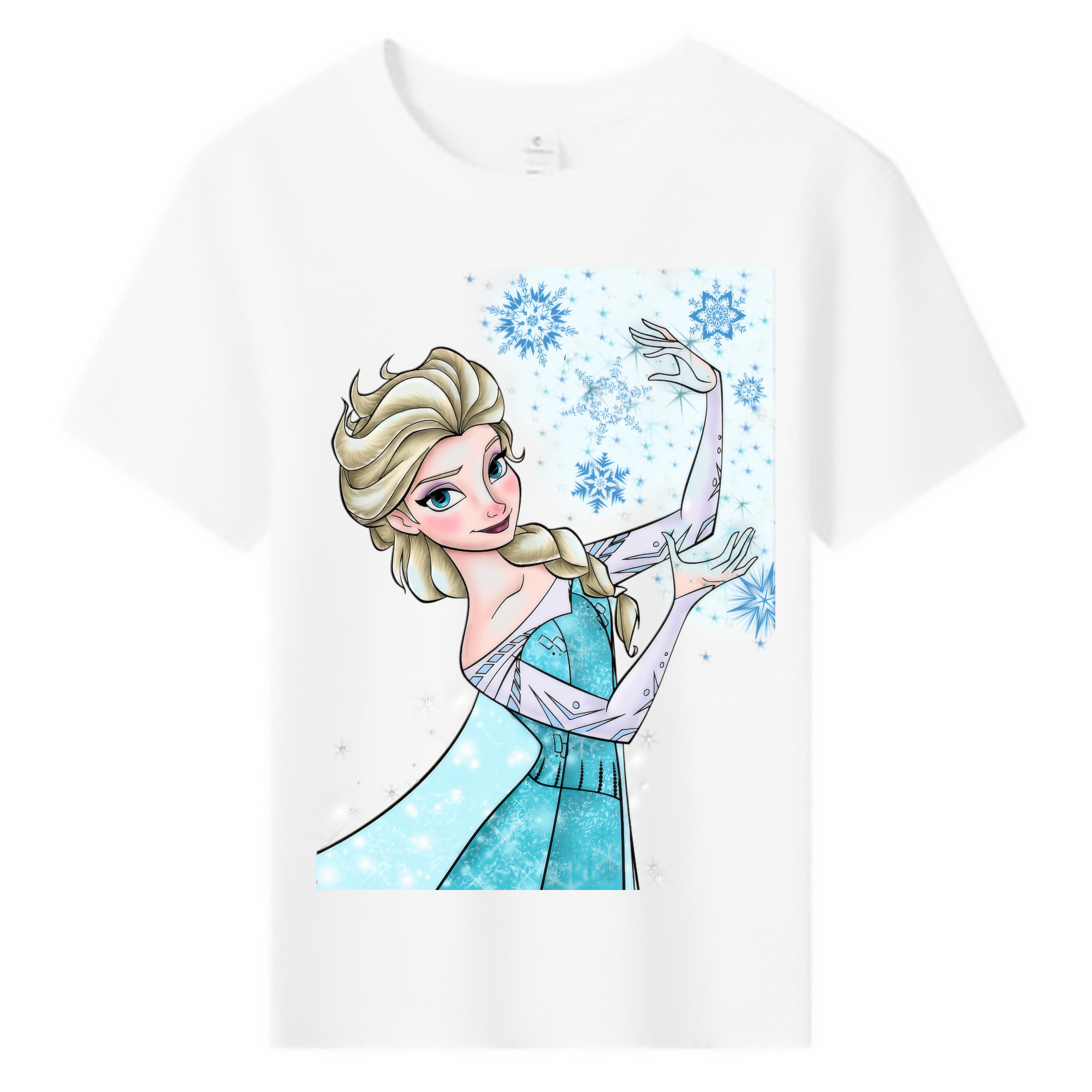 （画像用） アナと雪の女王 アンナ エルサ Frozen Anna Elsa 綿100％キッズTシャツ（フロントプリント）
