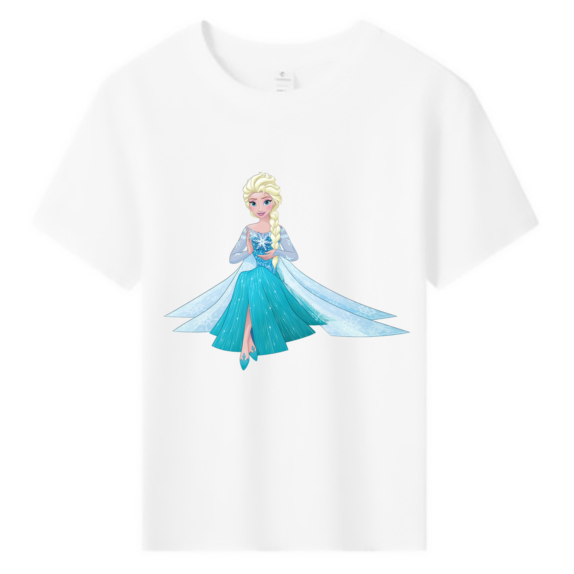 （画像用） アナと雪の女王 アンナ エルサ Frozen Anna Elsa 綿100％キッズTシャツ（フロントプリント）