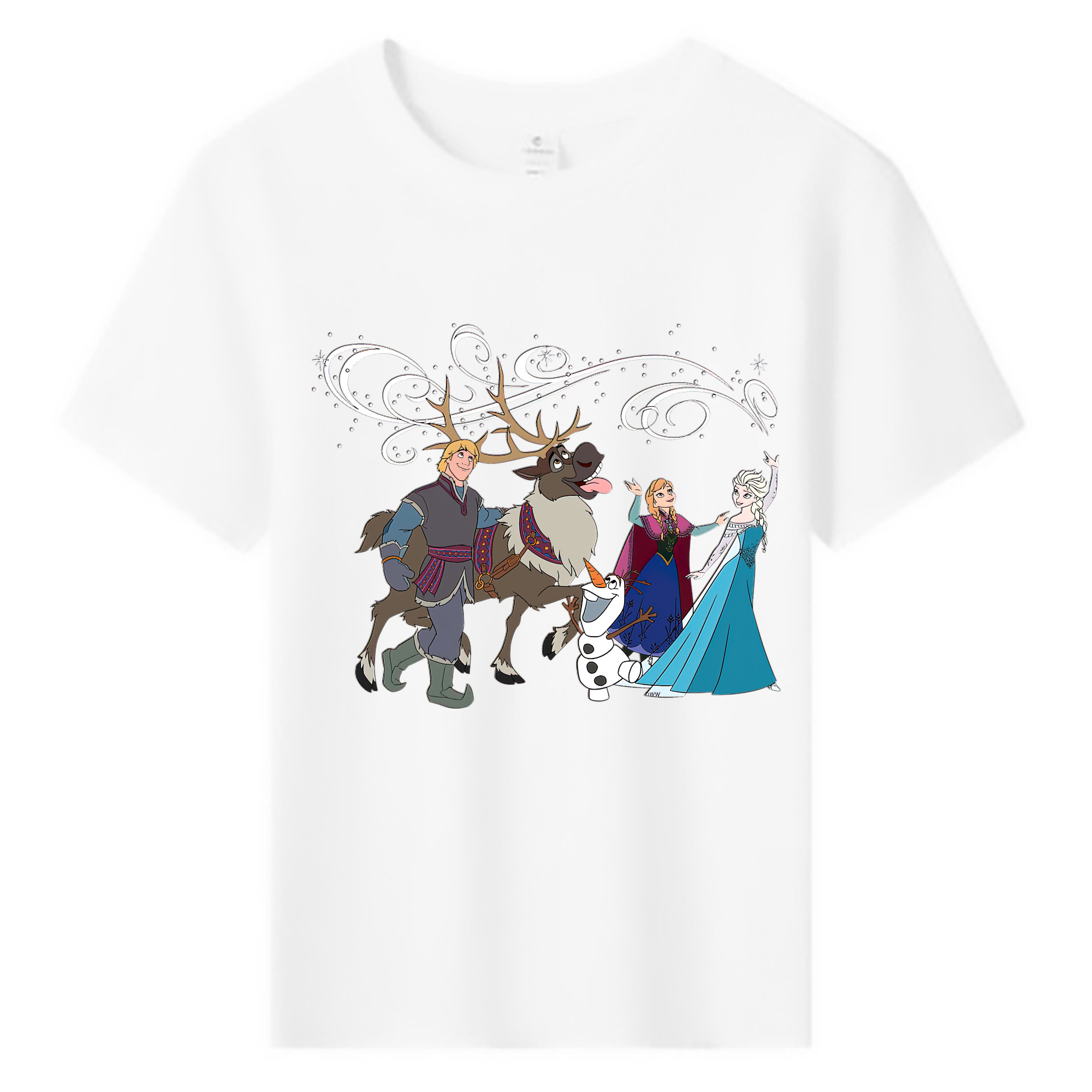 （画像用） アナと雪の女王 アンナ エルサ Frozen Anna Elsa 綿100％キッズTシャツ（フロントプリント）