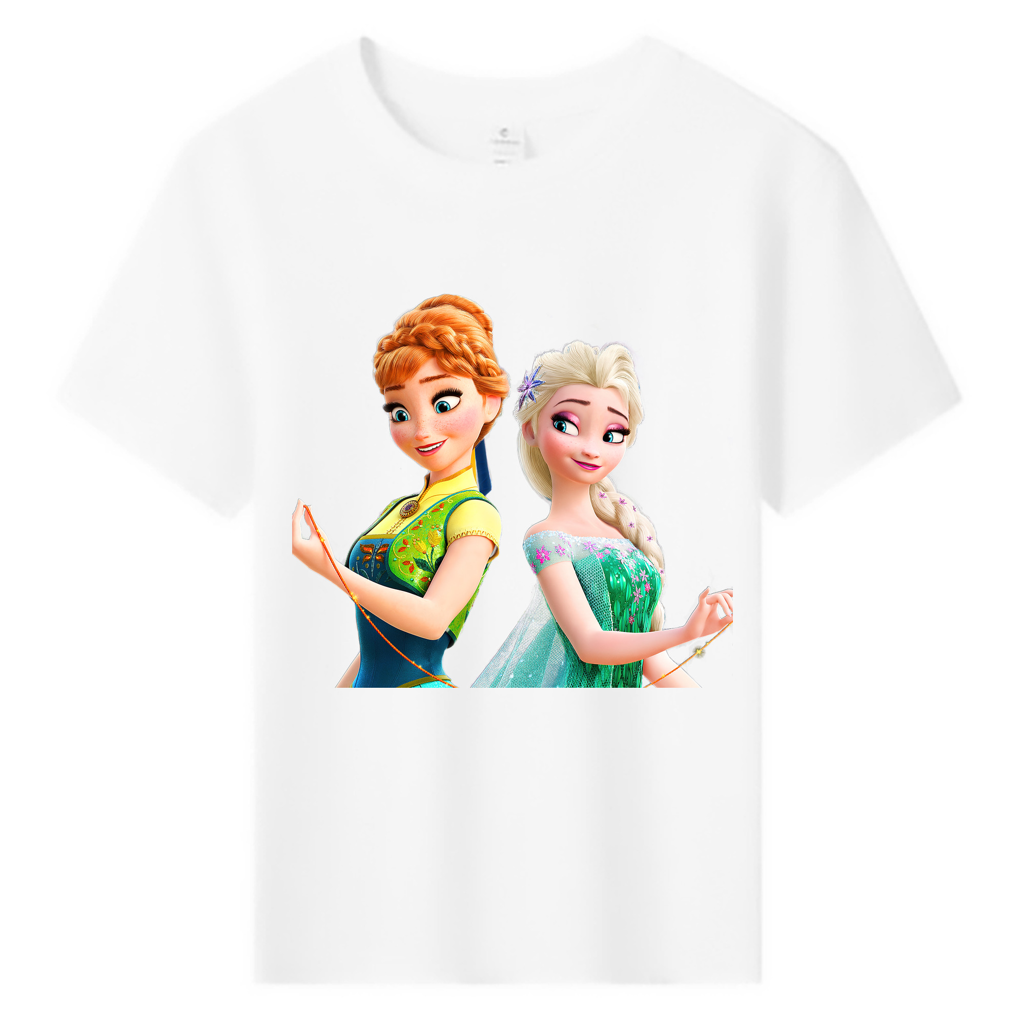 （画像用） アナと雪の女王 アンナ エルサ Frozen Anna Elsa 綿100％キッズTシャツ（フロントプリント）