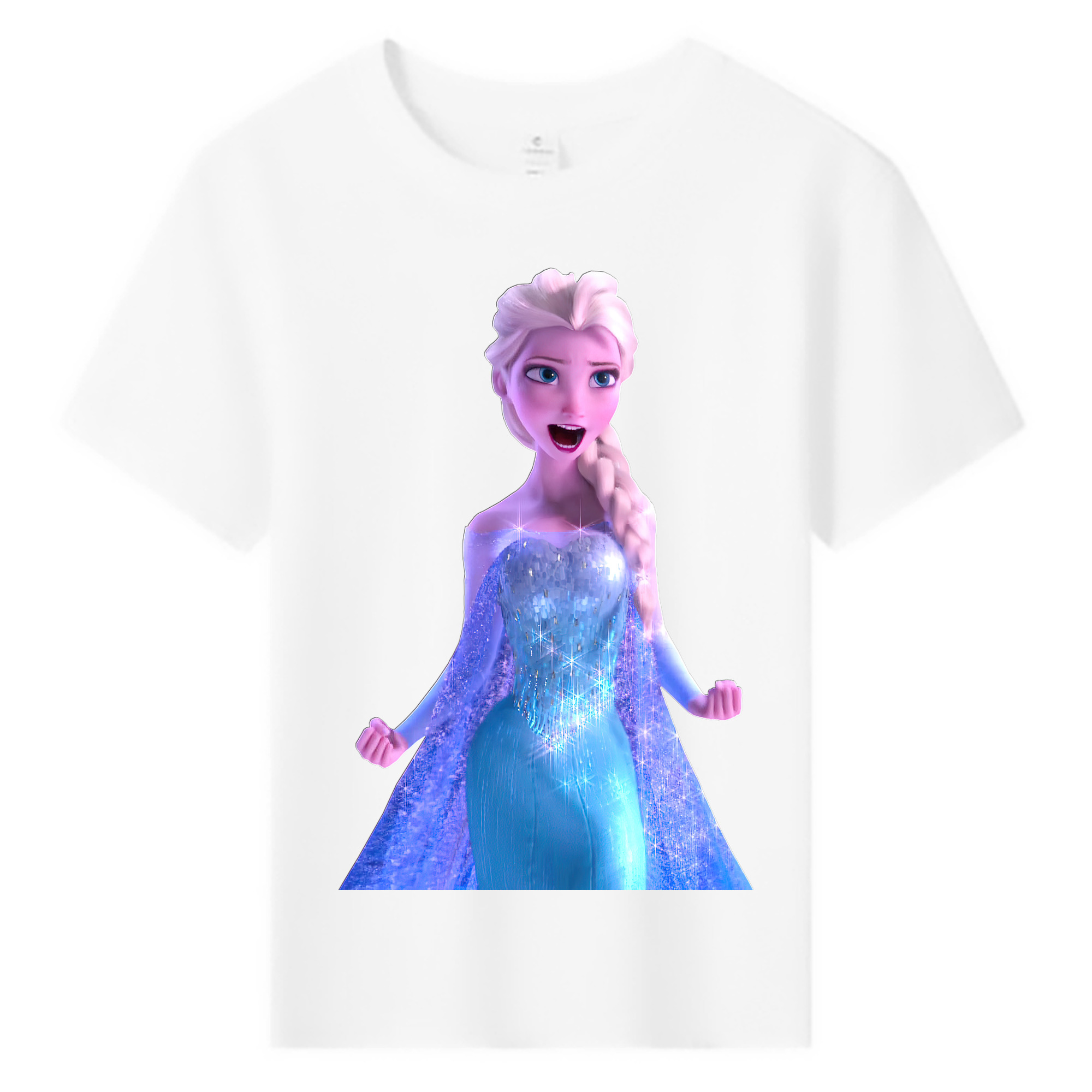 （画像用） アナと雪の女王 アンナ エルサ Frozen Anna Elsa 綿100％キッズTシャツ（フロントプリント）