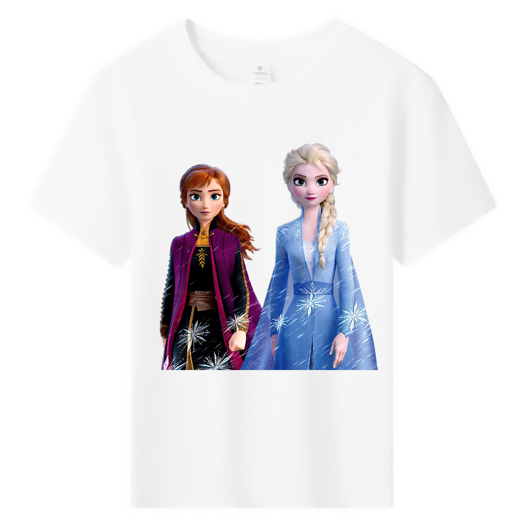 （画像用） アナと雪の女王 アンナ エルサ Frozen Anna Elsa 綿100％キッズTシャツ（フロントプリント）