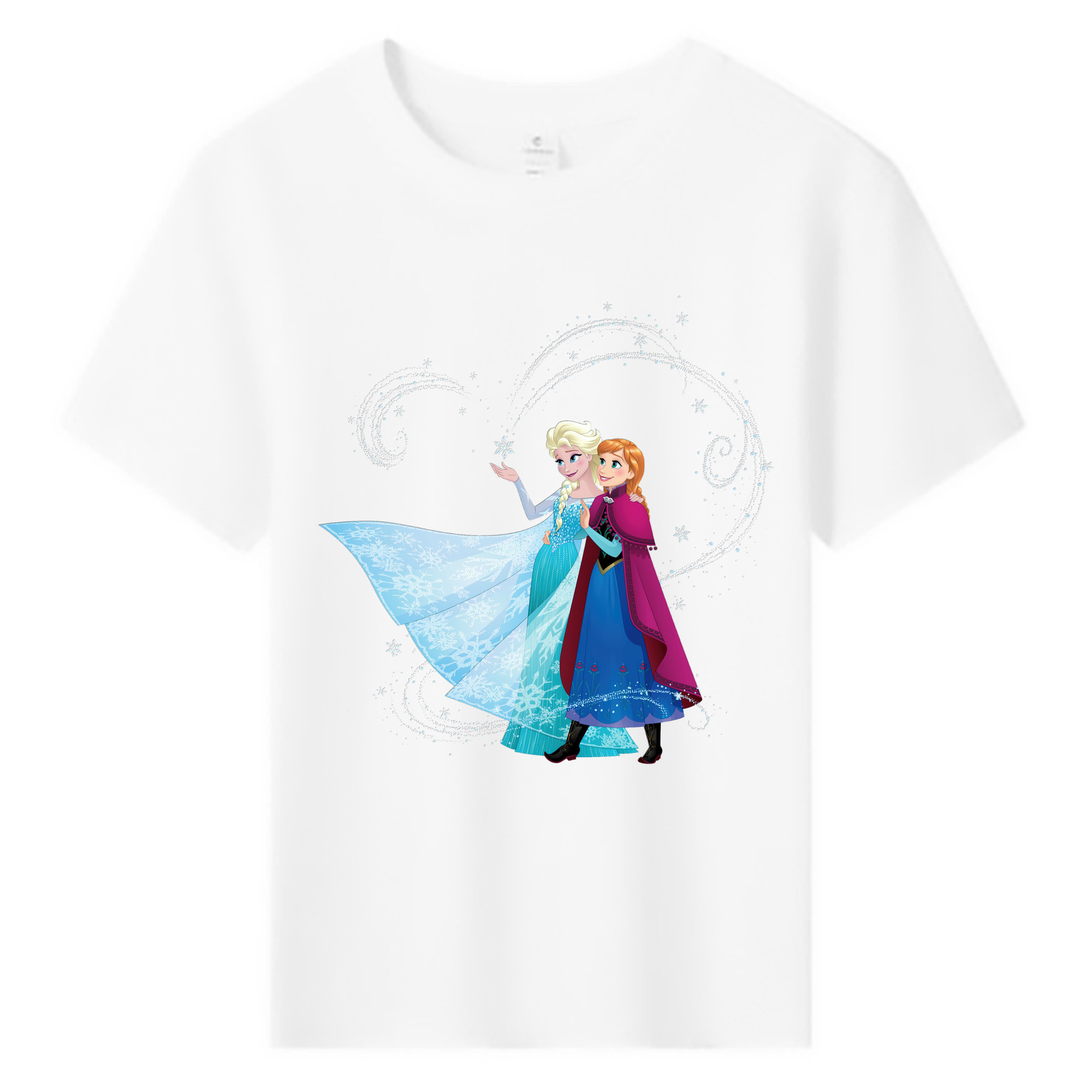 （画像用） アナと雪の女王 アンナ エルサ Frozen Anna Elsa 綿100％キッズTシャツ（フロントプリント）