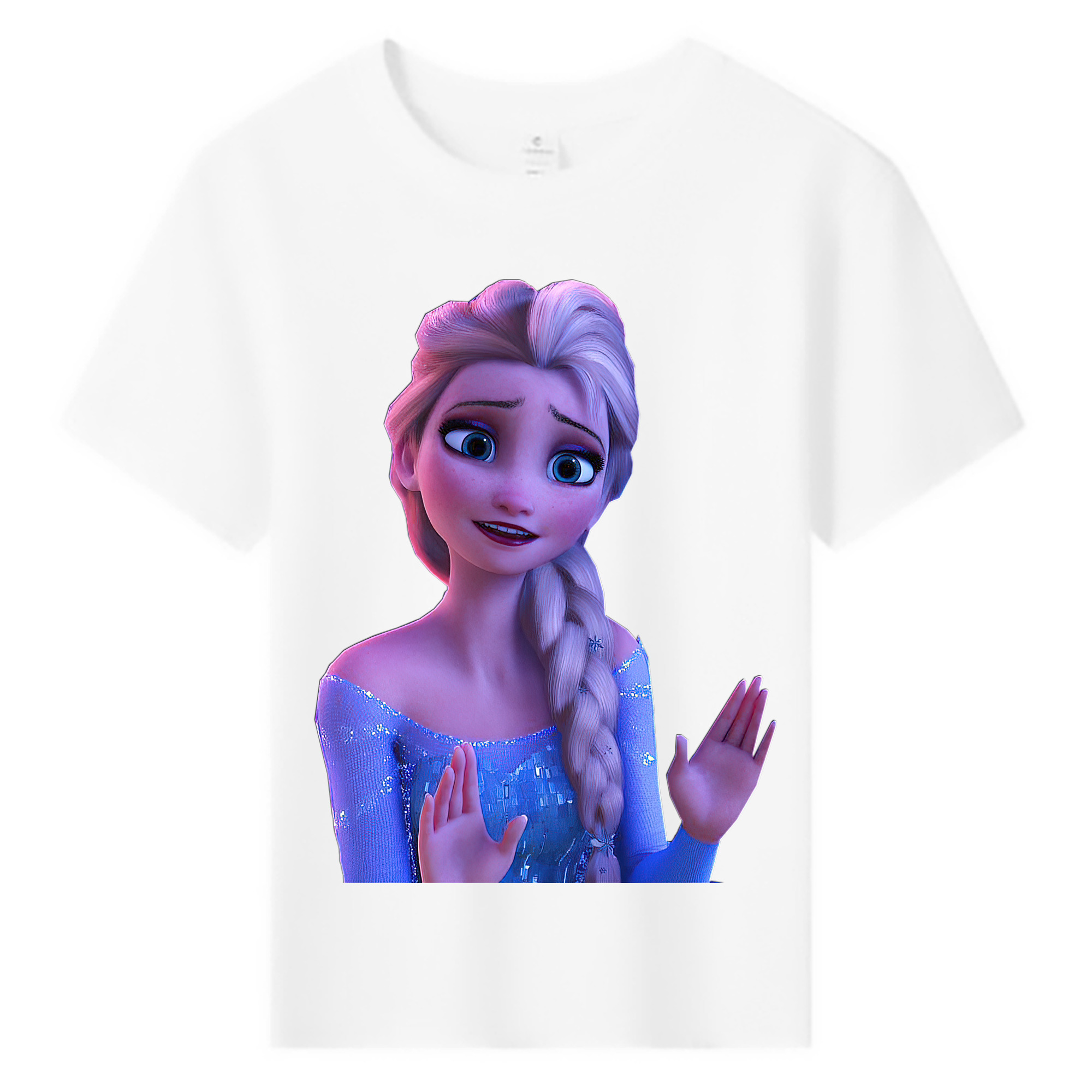 （画像用） アナと雪の女王 アンナ エルサ Frozen Anna Elsa 綿100％キッズTシャツ（フロントプリント）