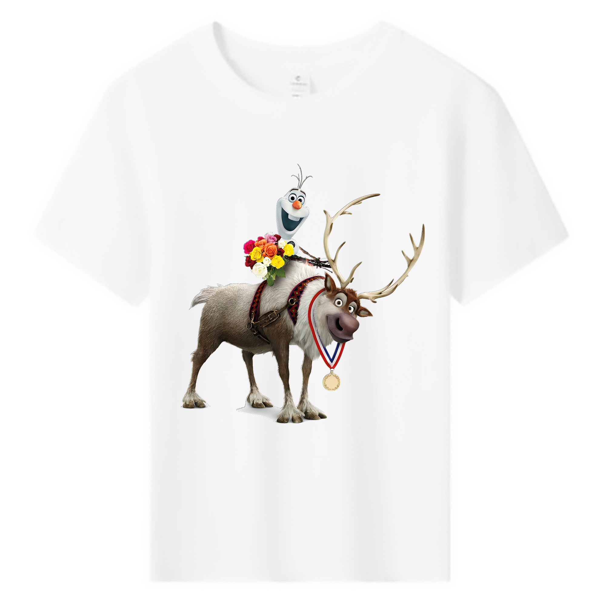 （画像用） アナと雪の女王 アンナ エルサ Frozen Anna Elsa 綿100％キッズTシャツ（フロントプリント）