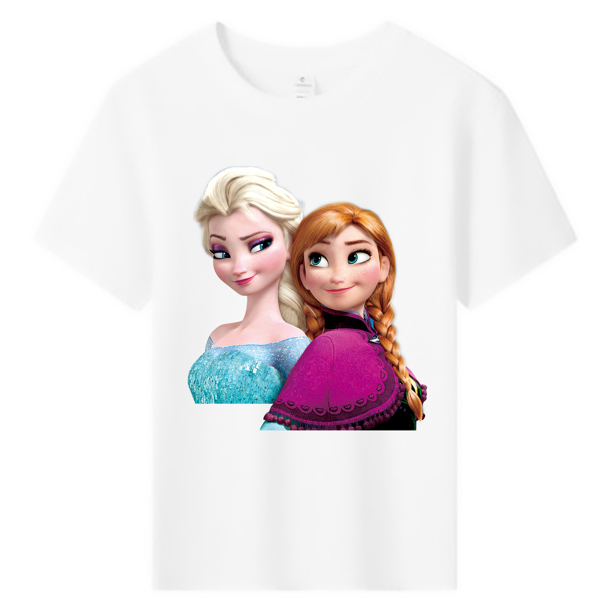 （画像用） アナと雪の女王 アンナ エルサ Frozen Anna Elsa 綿100％キッズTシャツ（フロントプリント）