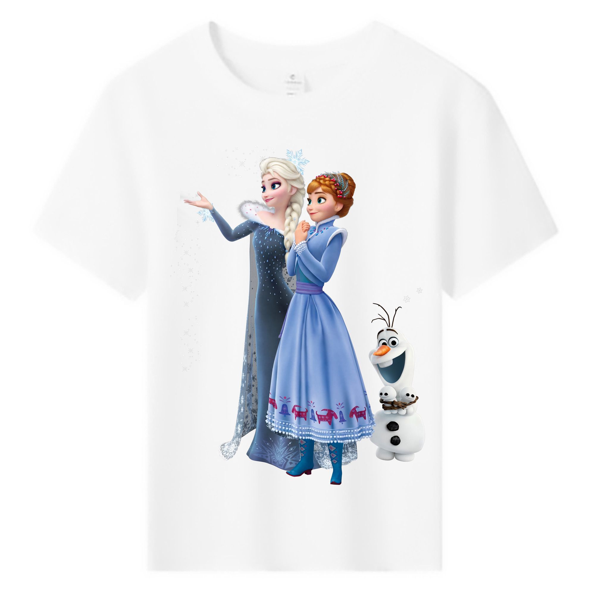 （画像用） アナと雪の女王 アンナ エルサ Frozen Anna Elsa 綿100％キッズTシャツ（フロントプリント）