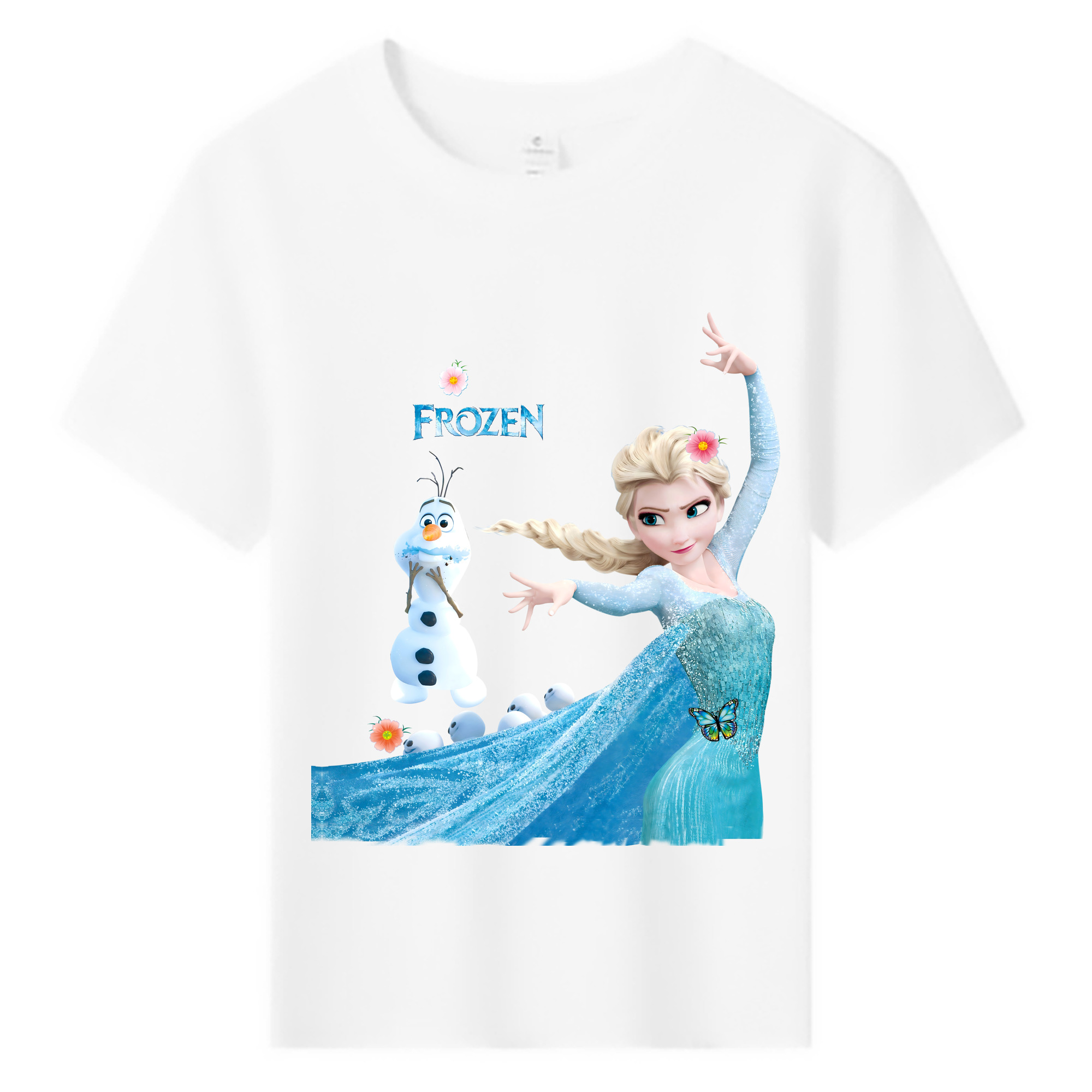（画像用） アナと雪の女王 アンナ エルサ Frozen Anna Elsa 綿100％キッズTシャツ（フロントプリント）