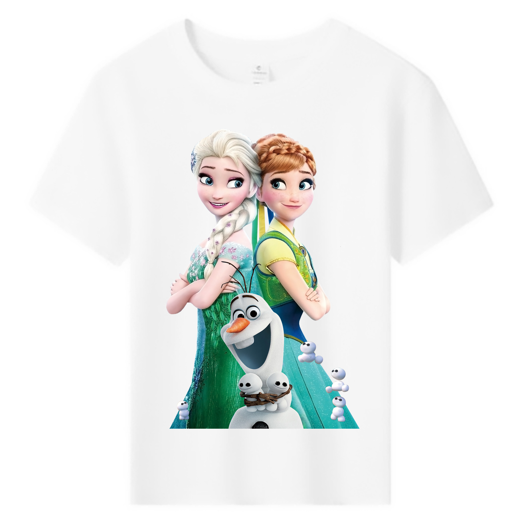 （画像用） アナと雪の女王 アンナ エルサ Frozen Anna Elsa 綿100％キッズTシャツ（フロントプリント）