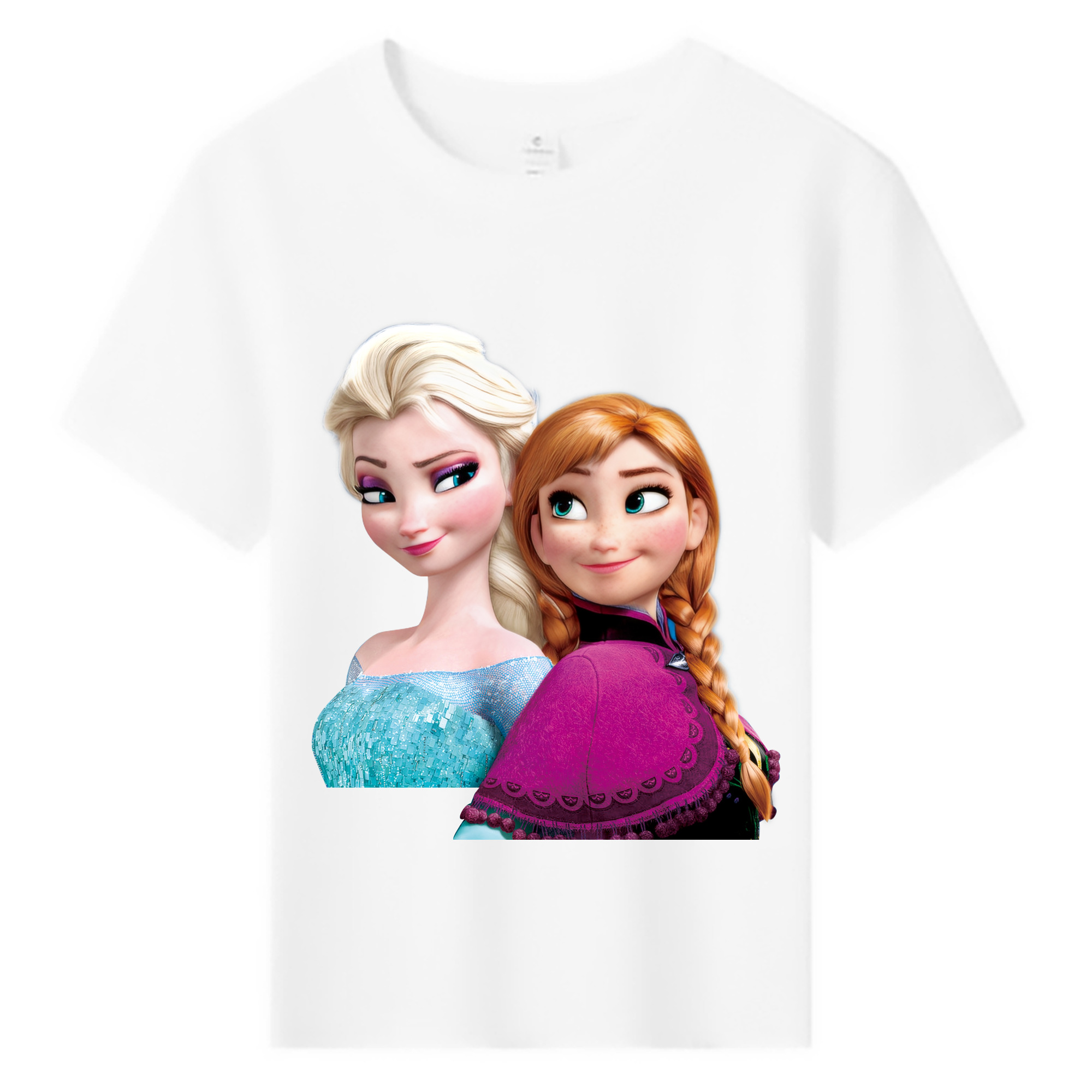（画像用） アナと雪の女王 アンナ エルサ Frozen Anna Elsa 綿100％キッズTシャツ（フロントプリント）