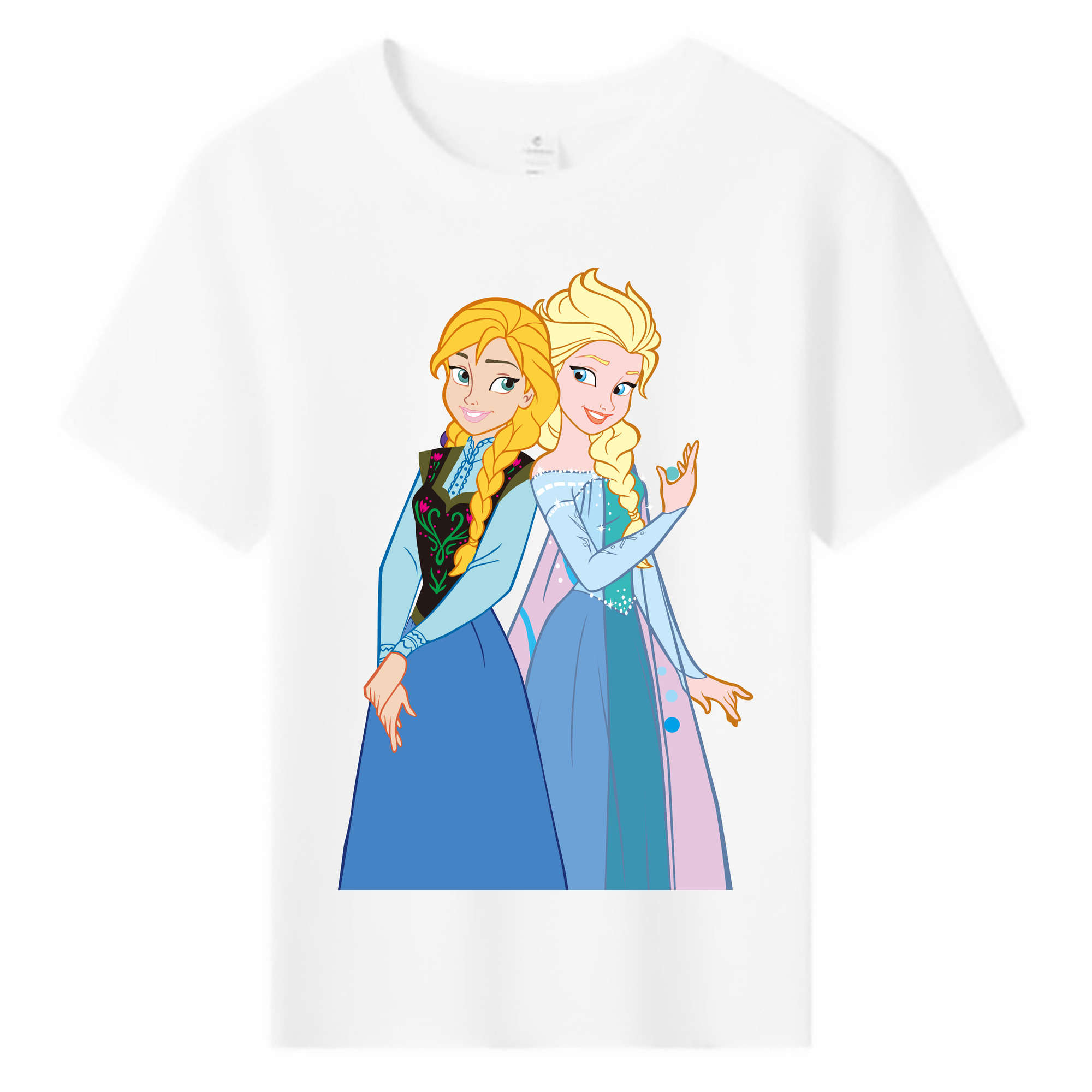 （画像用） アナと雪の女王 アンナ エルサ Frozen Anna Elsa 綿100％キッズTシャツ（フロントプリント）