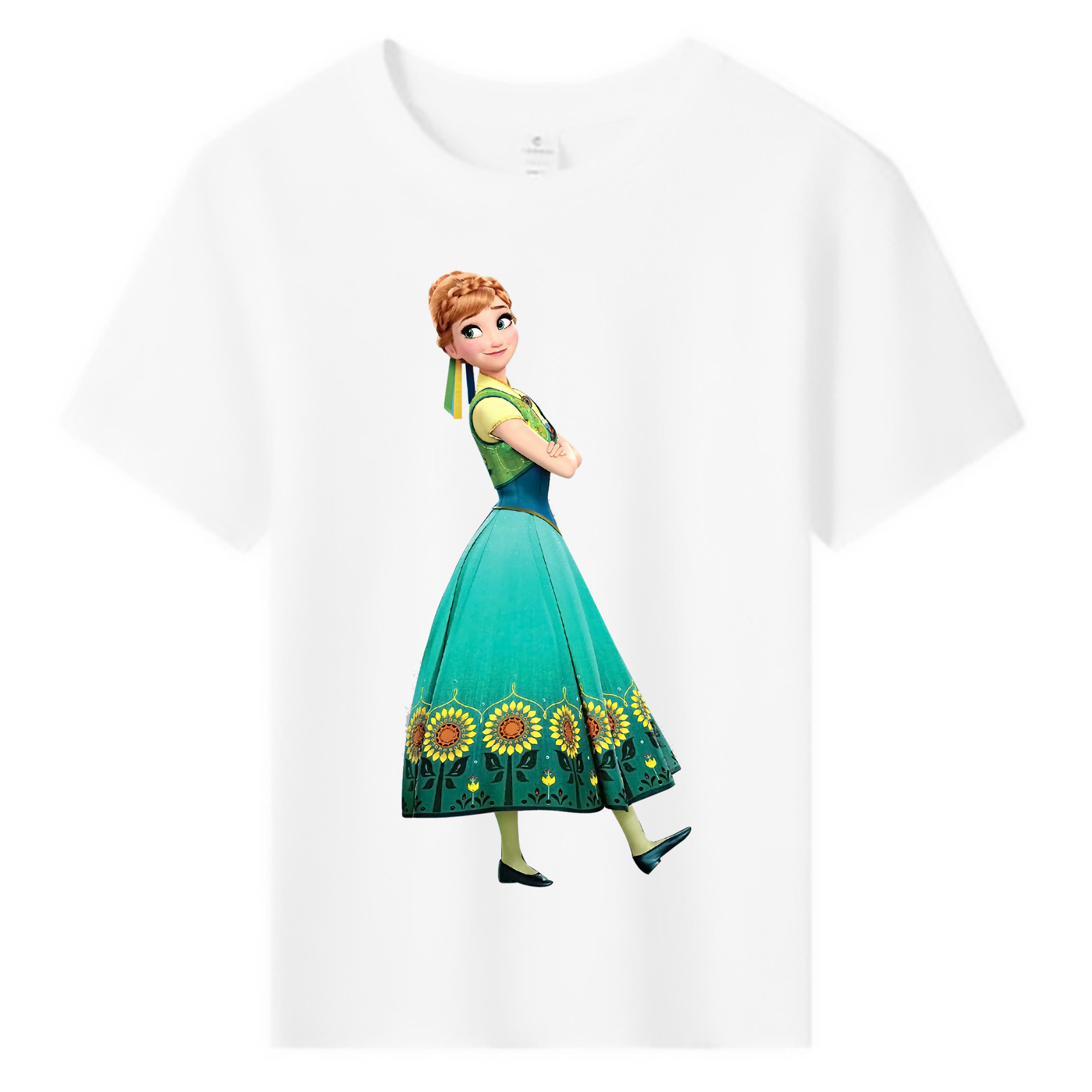 （画像用） アナと雪の女王 アンナ エルサ Frozen Anna Elsa 綿100％キッズTシャツ（フロントプリント）