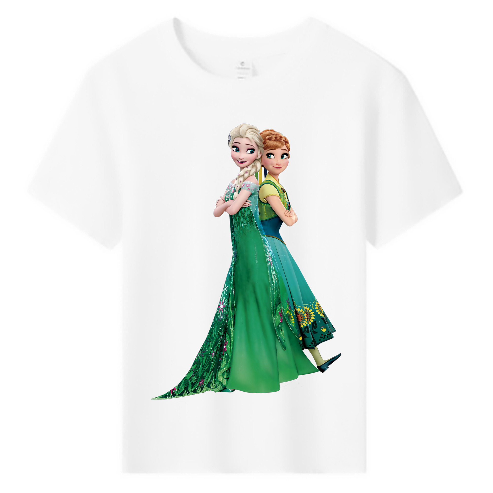 （画像用） アナと雪の女王 アンナ エルサ Frozen Anna Elsa 綿100％キッズTシャツ（フロントプリント）