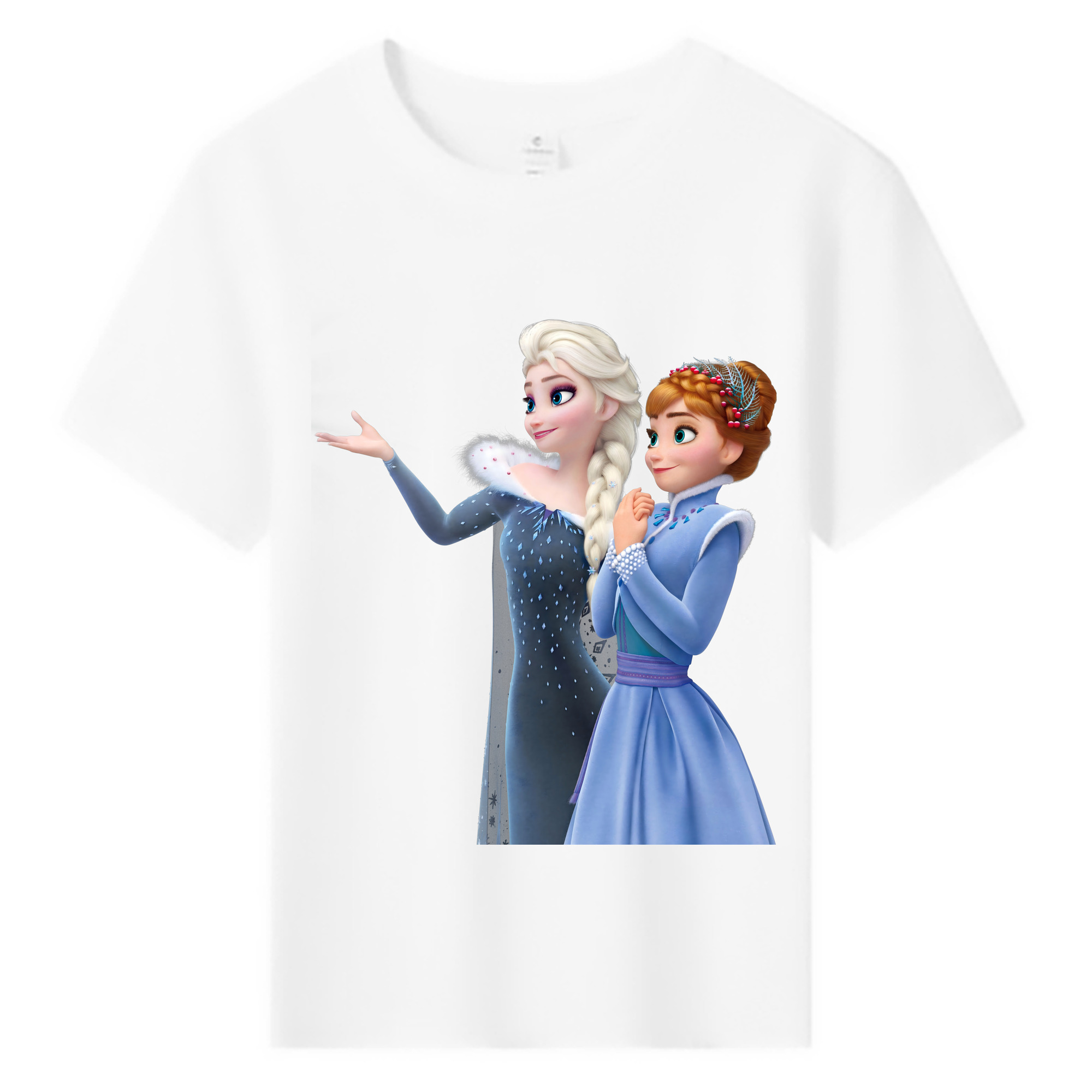 （画像用） アナと雪の女王 アンナ エルサ Frozen Anna Elsa 綿100％キッズTシャツ（フロントプリント）