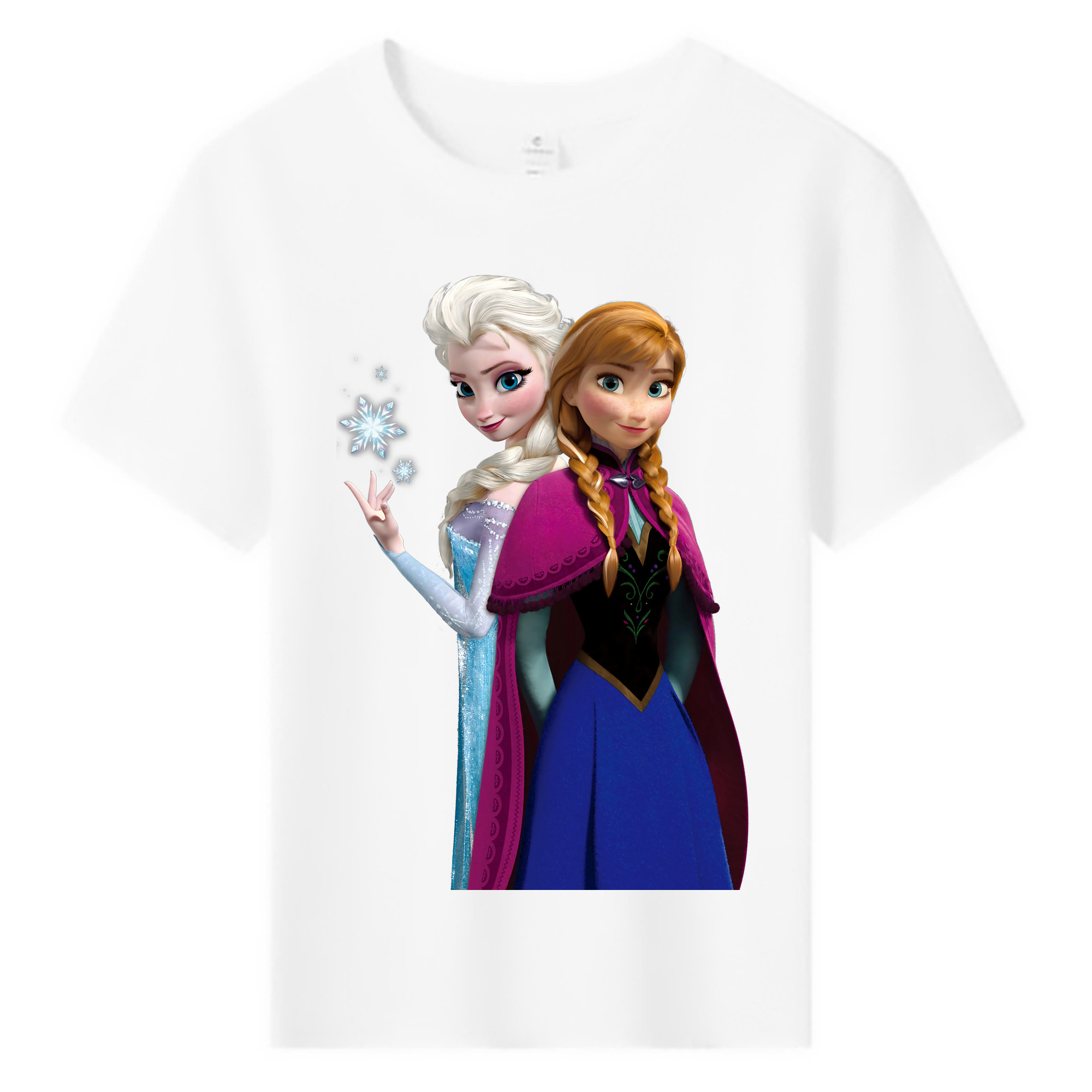 （画像用） アナと雪の女王 アンナ エルサ Frozen Anna Elsa 綿100％キッズTシャツ（フロントプリント）