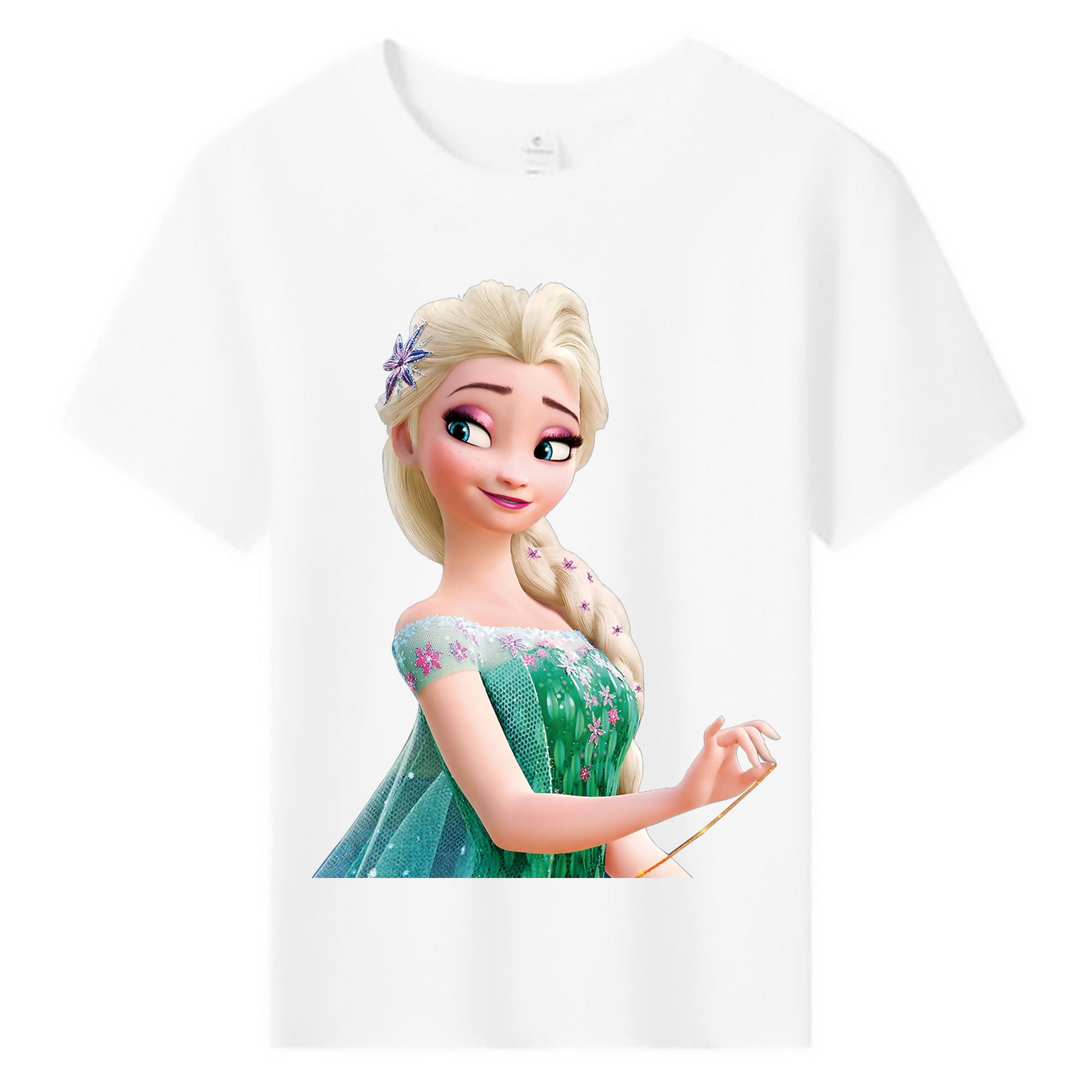 （画像用） アナと雪の女王 アンナ エルサ Frozen Anna Elsa 綿100％キッズTシャツ（フロントプリント）