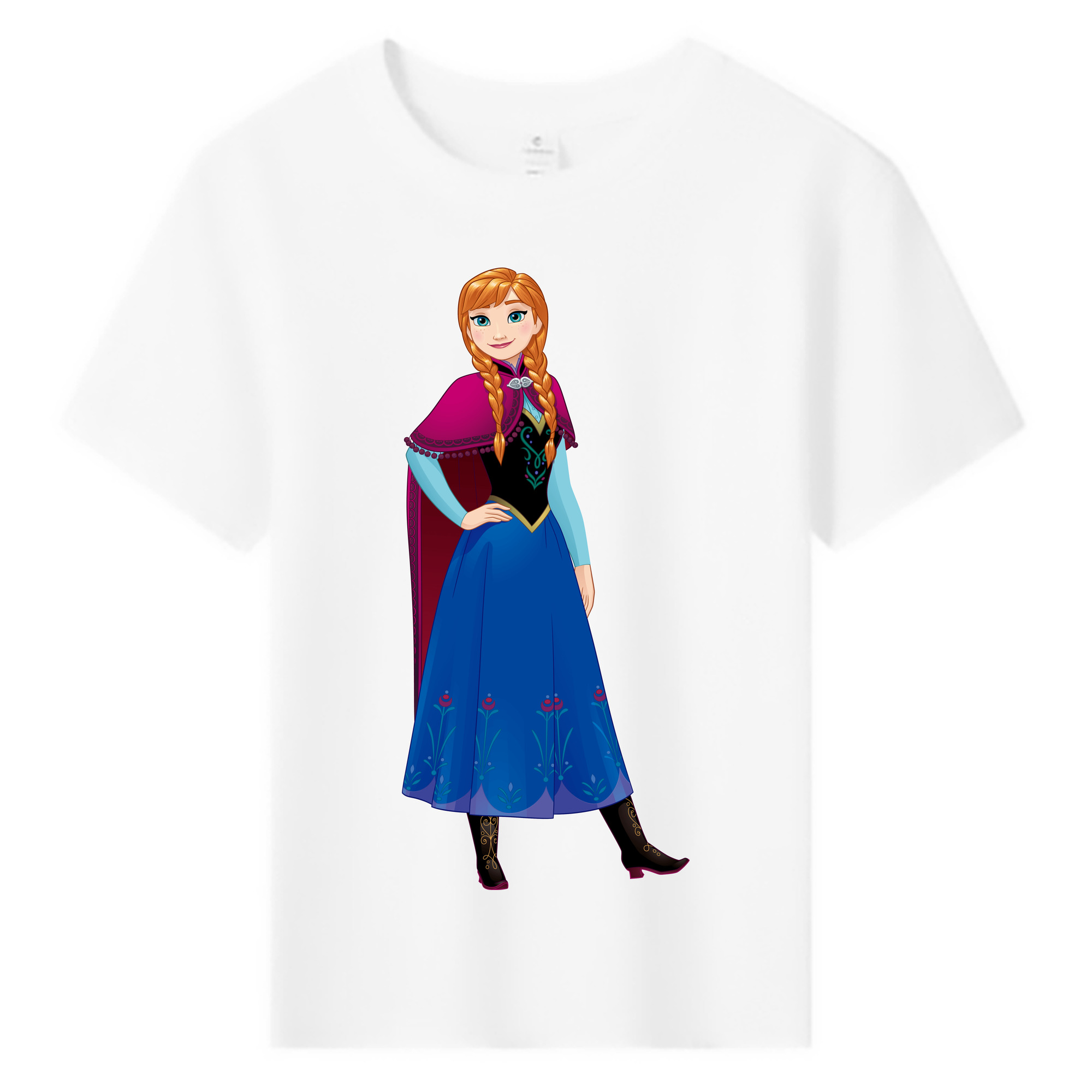 （画像用） アナと雪の女王 アンナ エルサ Frozen Anna Elsa 綿100％キッズTシャツ（フロントプリント）