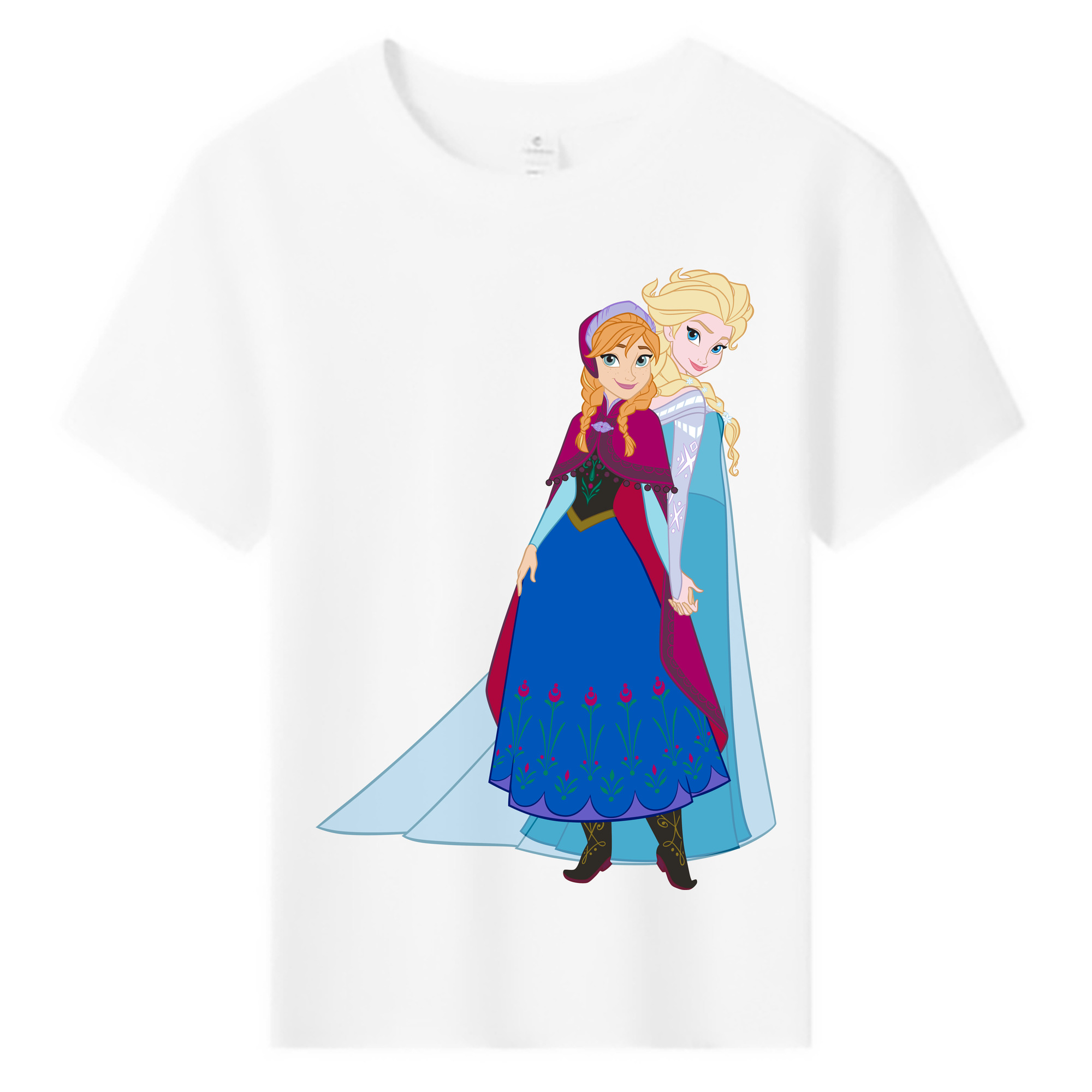 （画像用） アナと雪の女王 アンナ エルサ Frozen Anna Elsa 綿100％キッズTシャツ（フロントプリント）