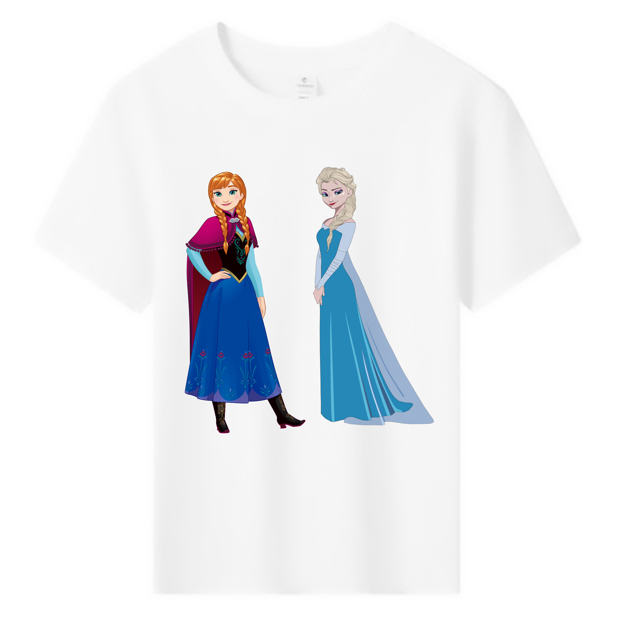（画像用） アナと雪の女王 アンナ エルサ Frozen Anna Elsa 綿100％キッズTシャツ（フロントプリント）