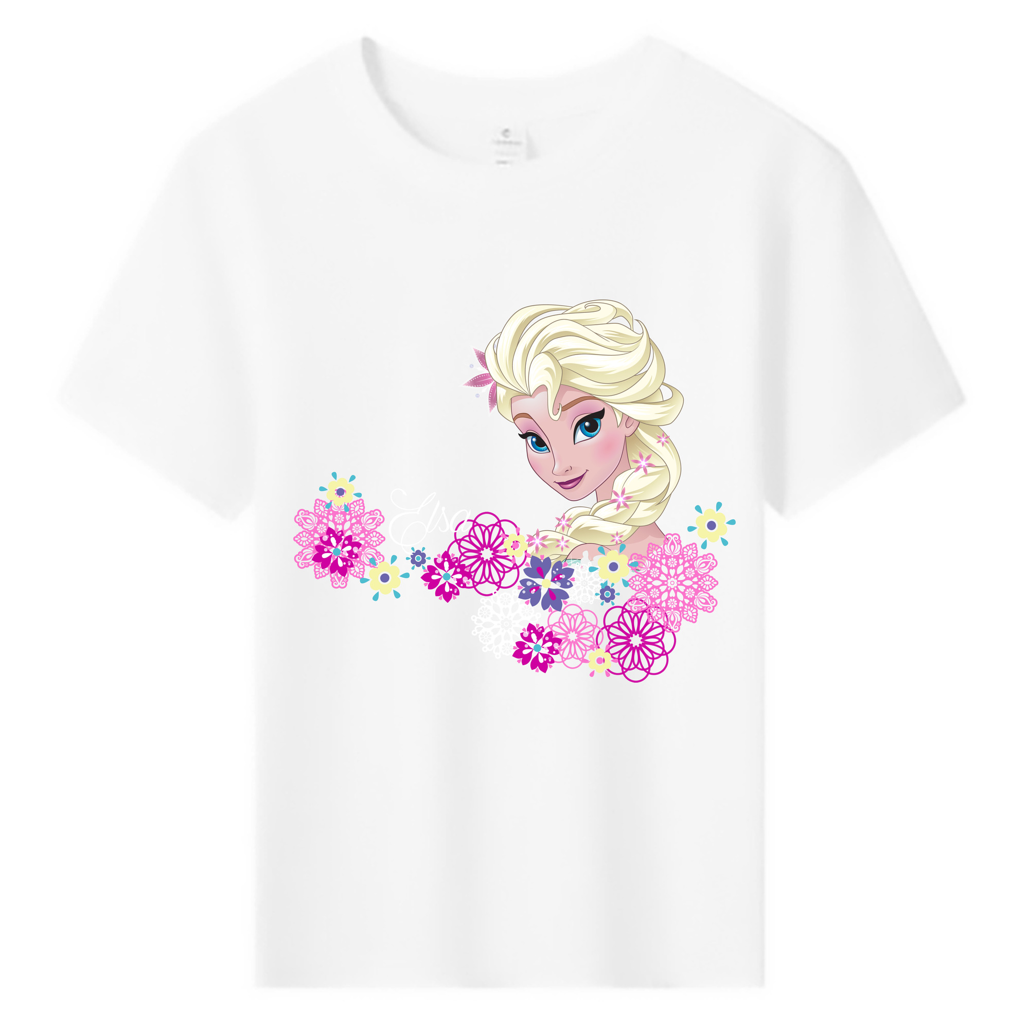 （画像用） アナと雪の女王 アンナ エルサ Frozen Anna Elsa 綿100％キッズTシャツ（フロントプリント）