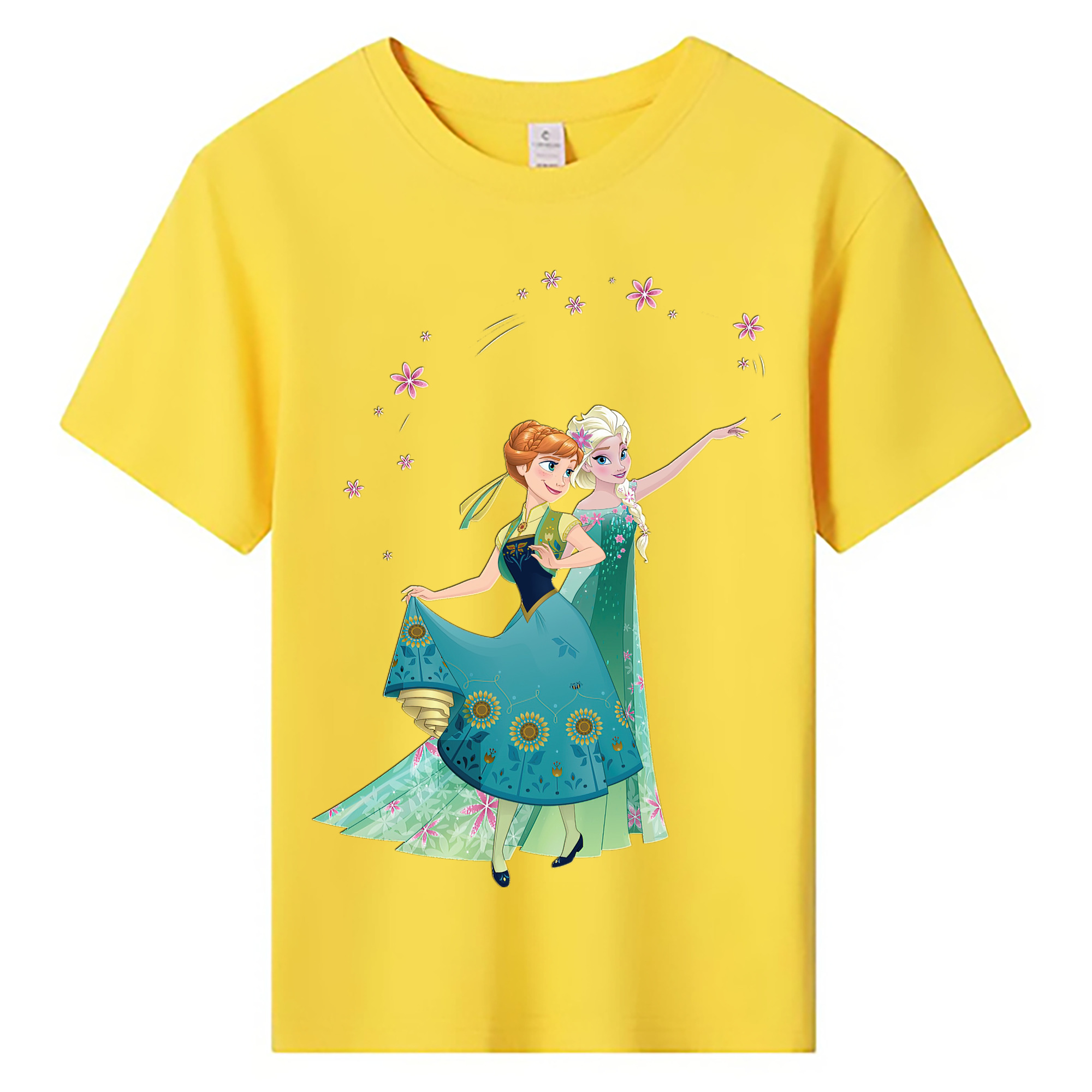 （画像用） アナと雪の女王 アンナ エルサ Frozen Anna Elsa 綿100％キッズTシャツ（フロントプリント）