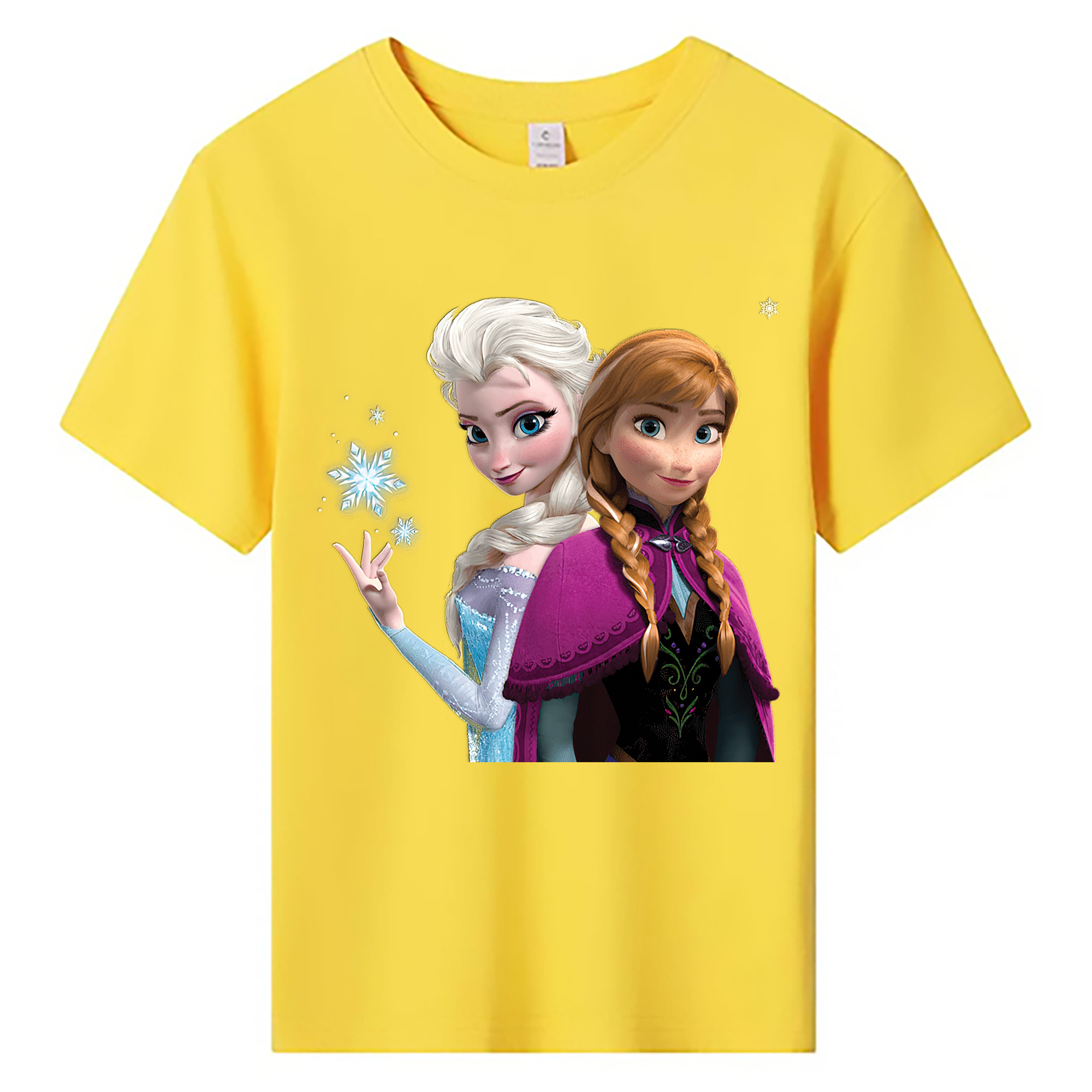 （画像用） アナと雪の女王 アンナ エルサ Frozen Anna Elsa 綿100％キッズTシャツ（フロントプリント）
