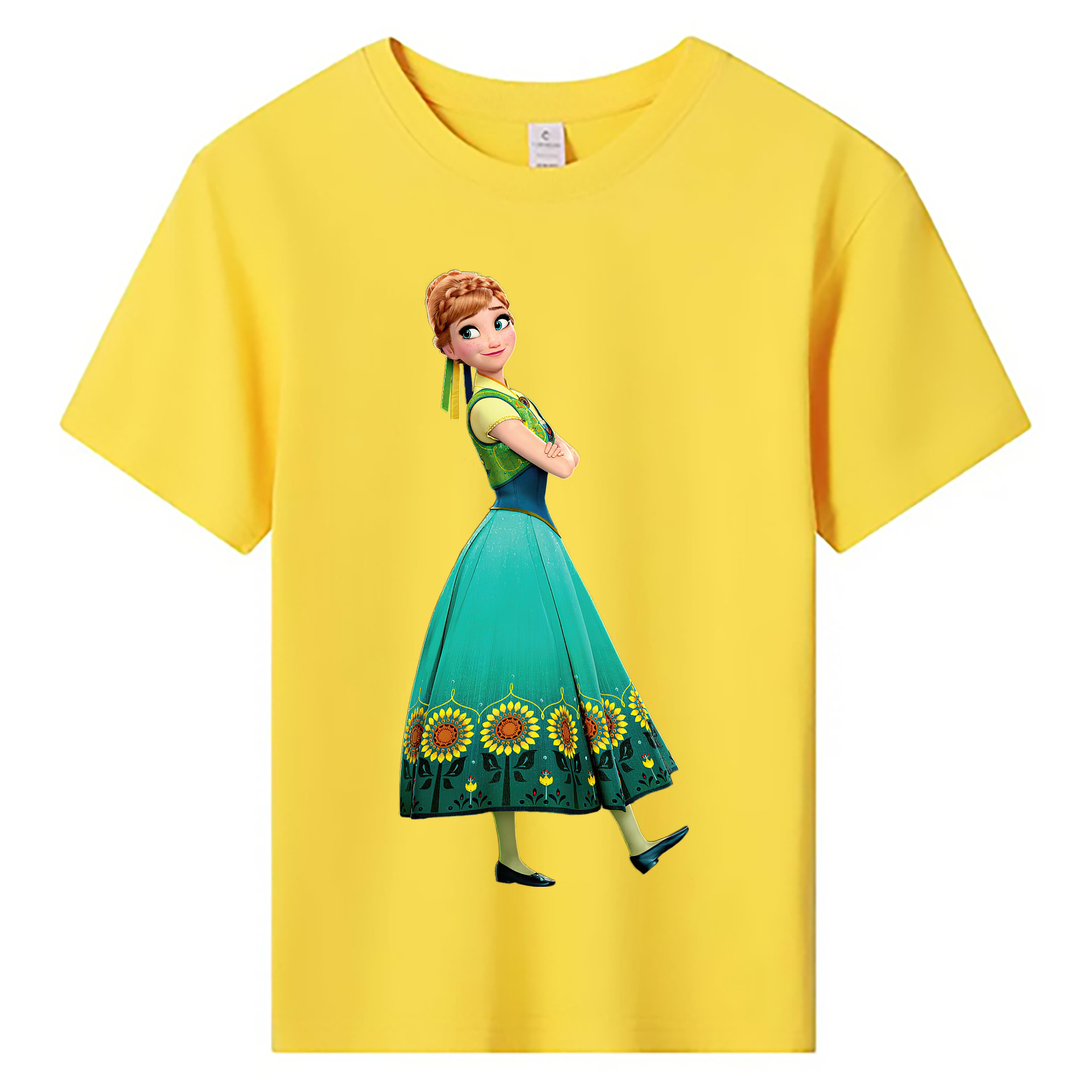 （画像用） アナと雪の女王 アンナ エルサ Frozen Anna Elsa 綿100％キッズTシャツ（フロントプリント）