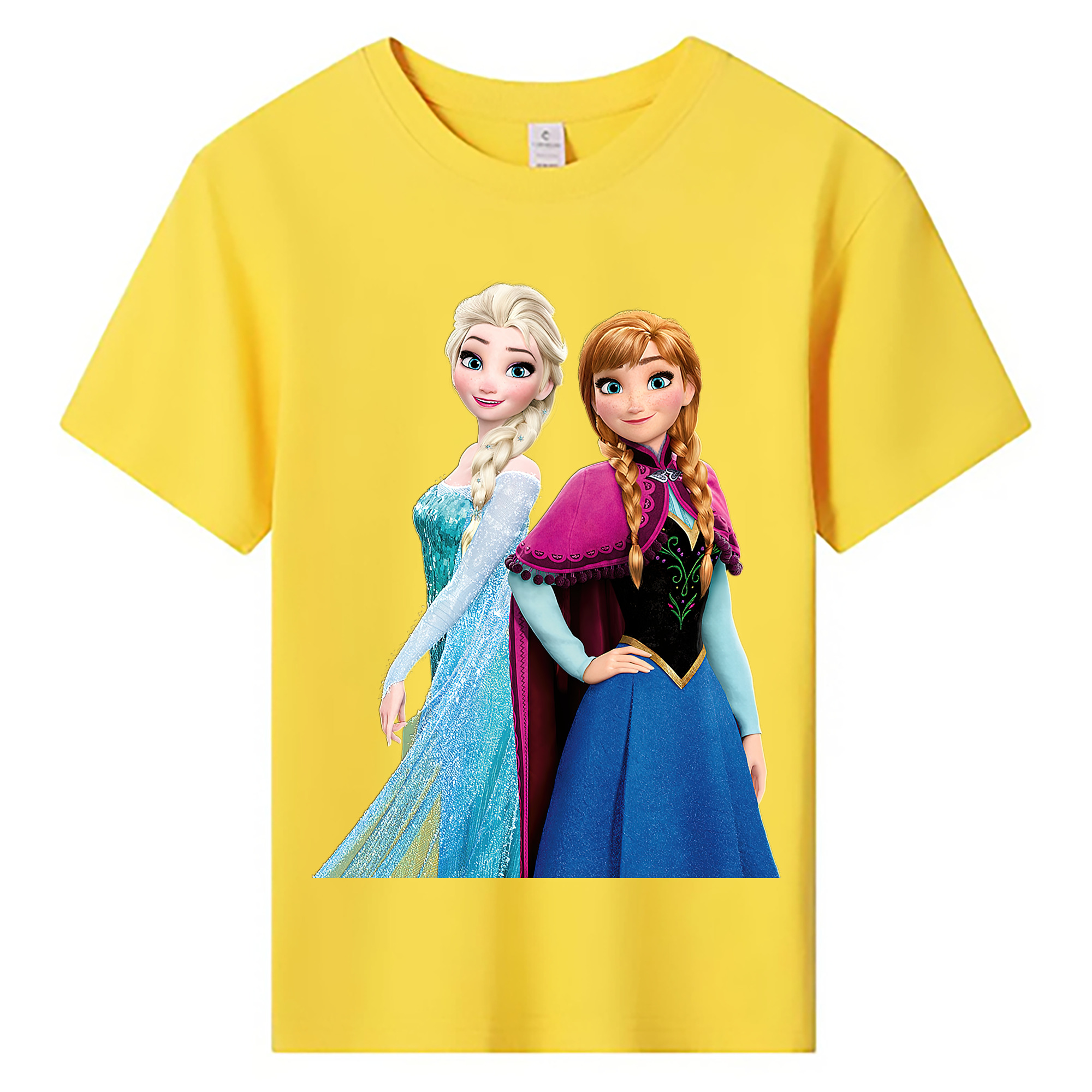 （画像用） アナと雪の女王 アンナ エルサ Frozen Anna Elsa 綿100％キッズTシャツ（フロントプリント）