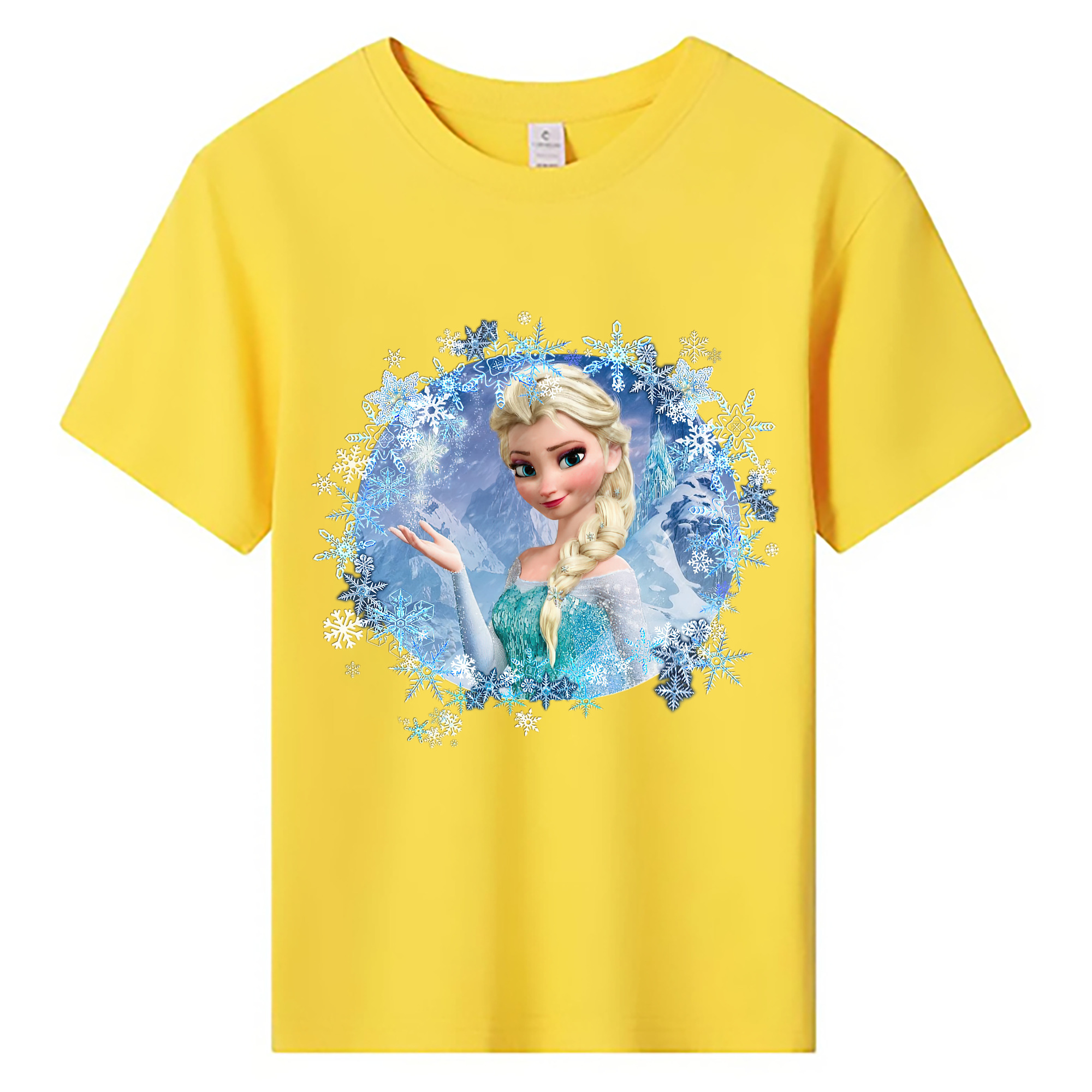 （画像用） アナと雪の女王 アンナ エルサ Frozen Anna Elsa 綿100％キッズTシャツ（フロントプリント）