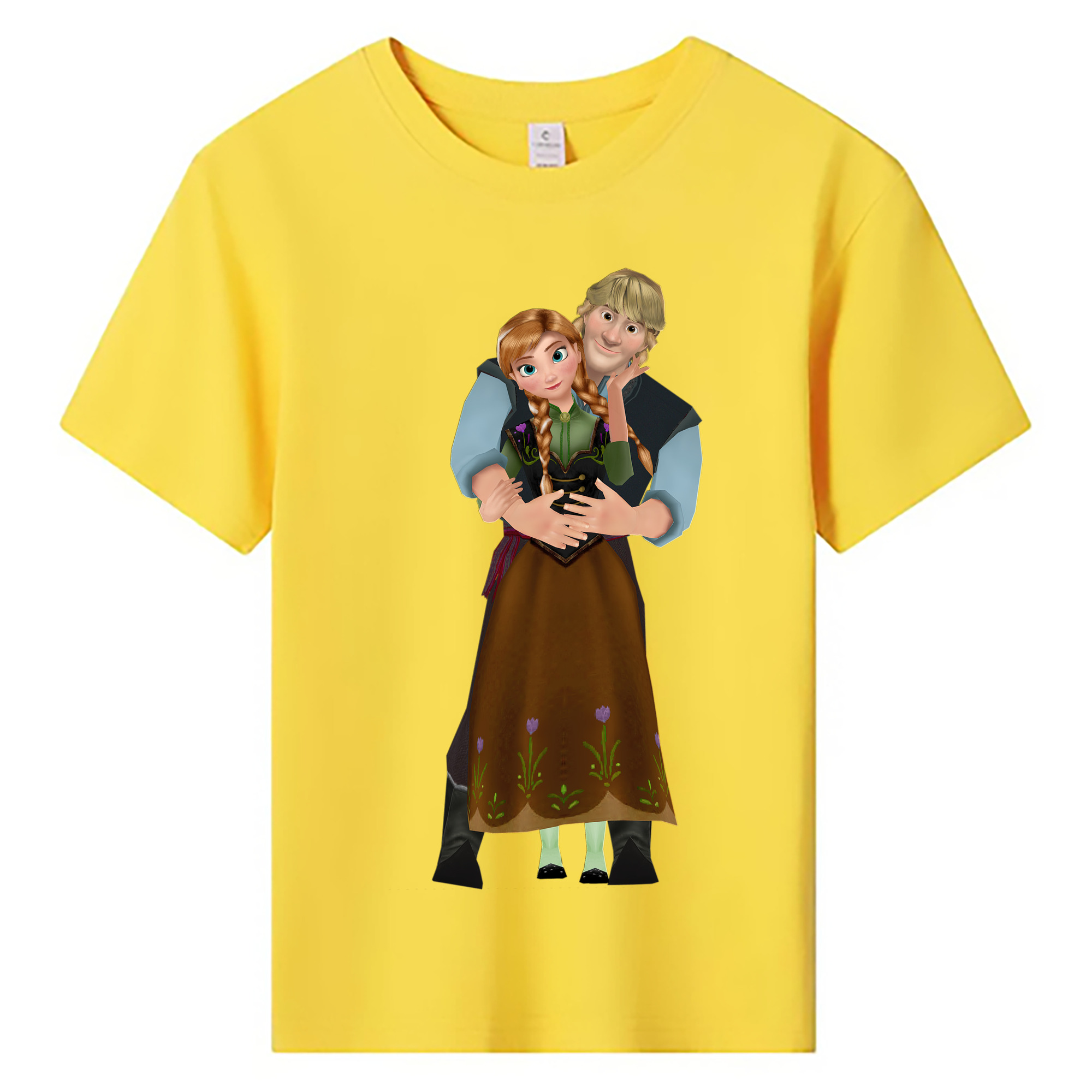 （画像用） アナと雪の女王 アンナ エルサ Frozen Anna Elsa 綿100％キッズTシャツ（フロントプリント）